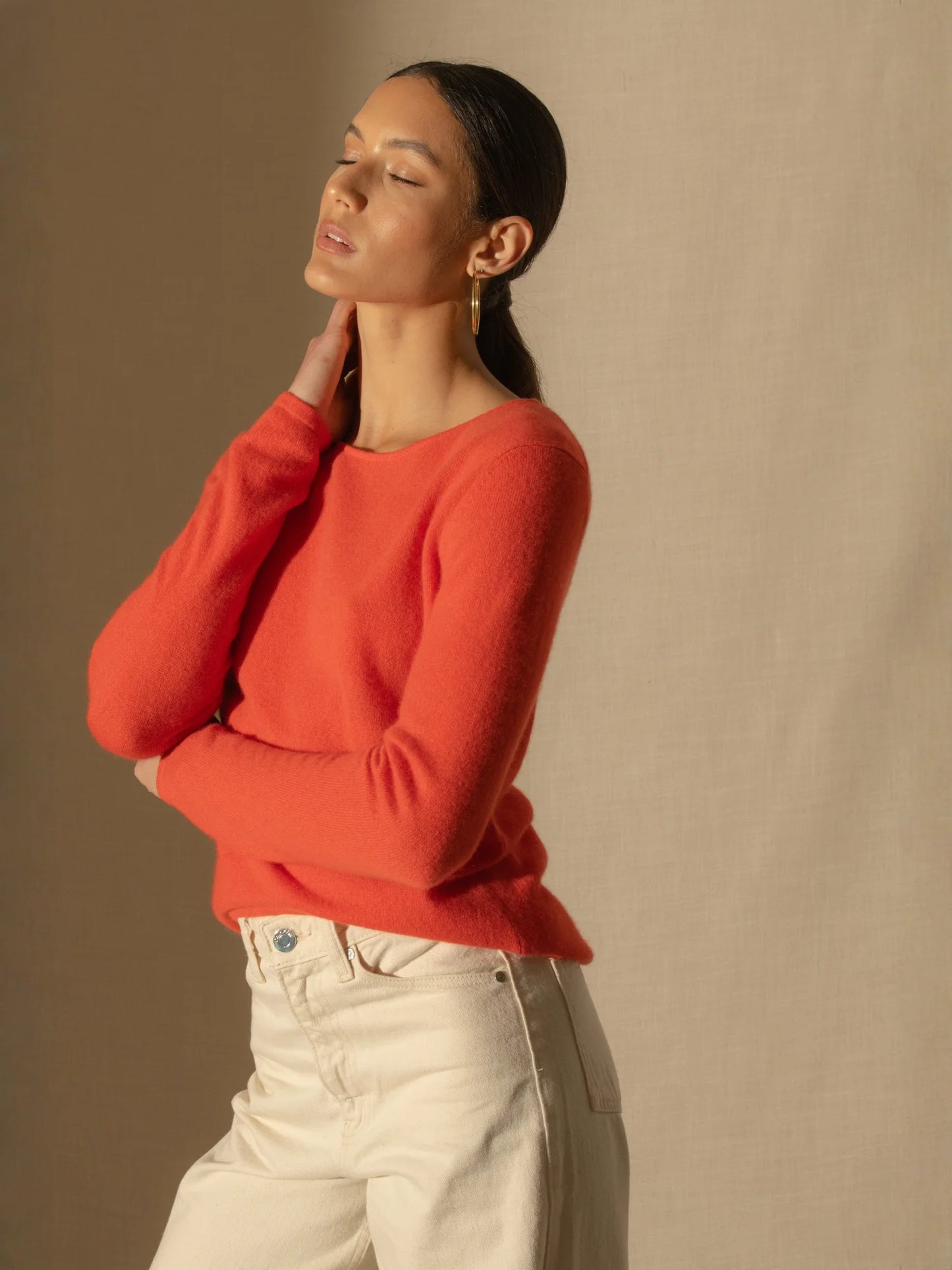 OPRAH pullover rundhalsausschnitt orange