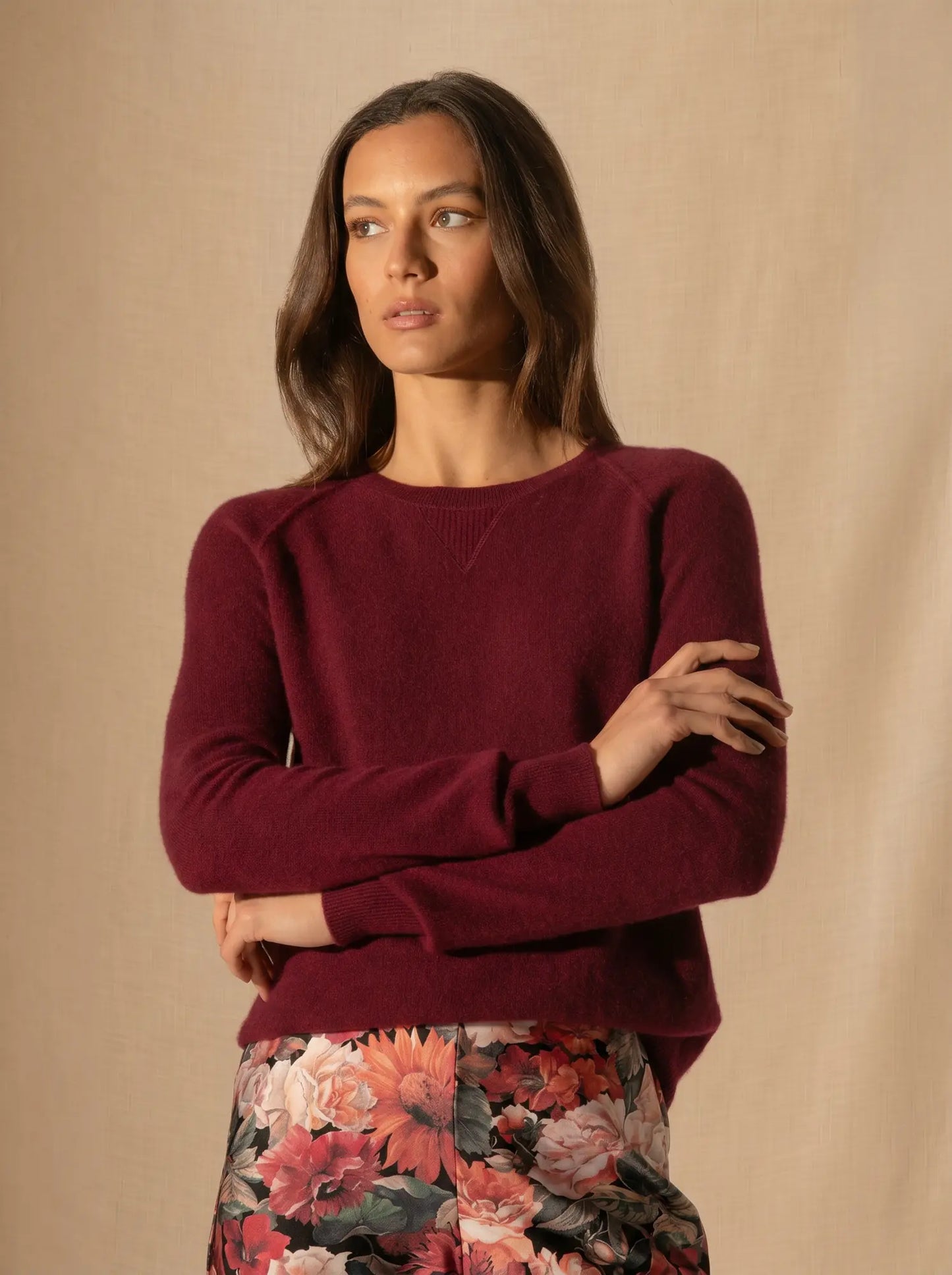 WILMA sweater crew neck burgundy