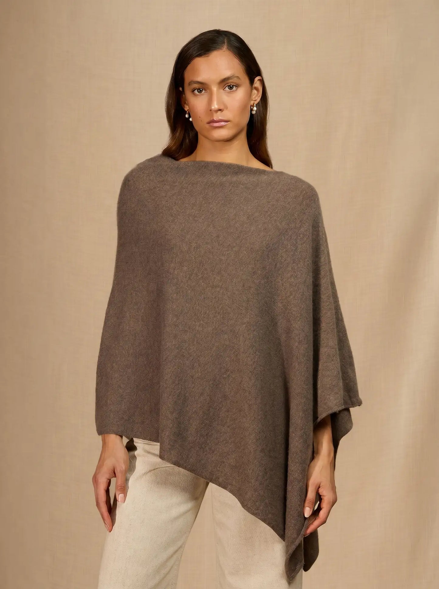 TAMARA poncho heather taupe