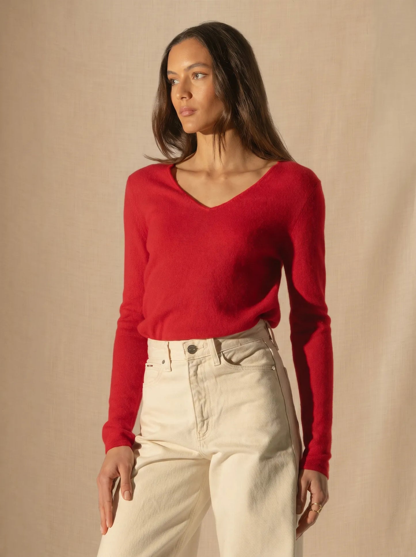 SHANNON sweater v-neck red