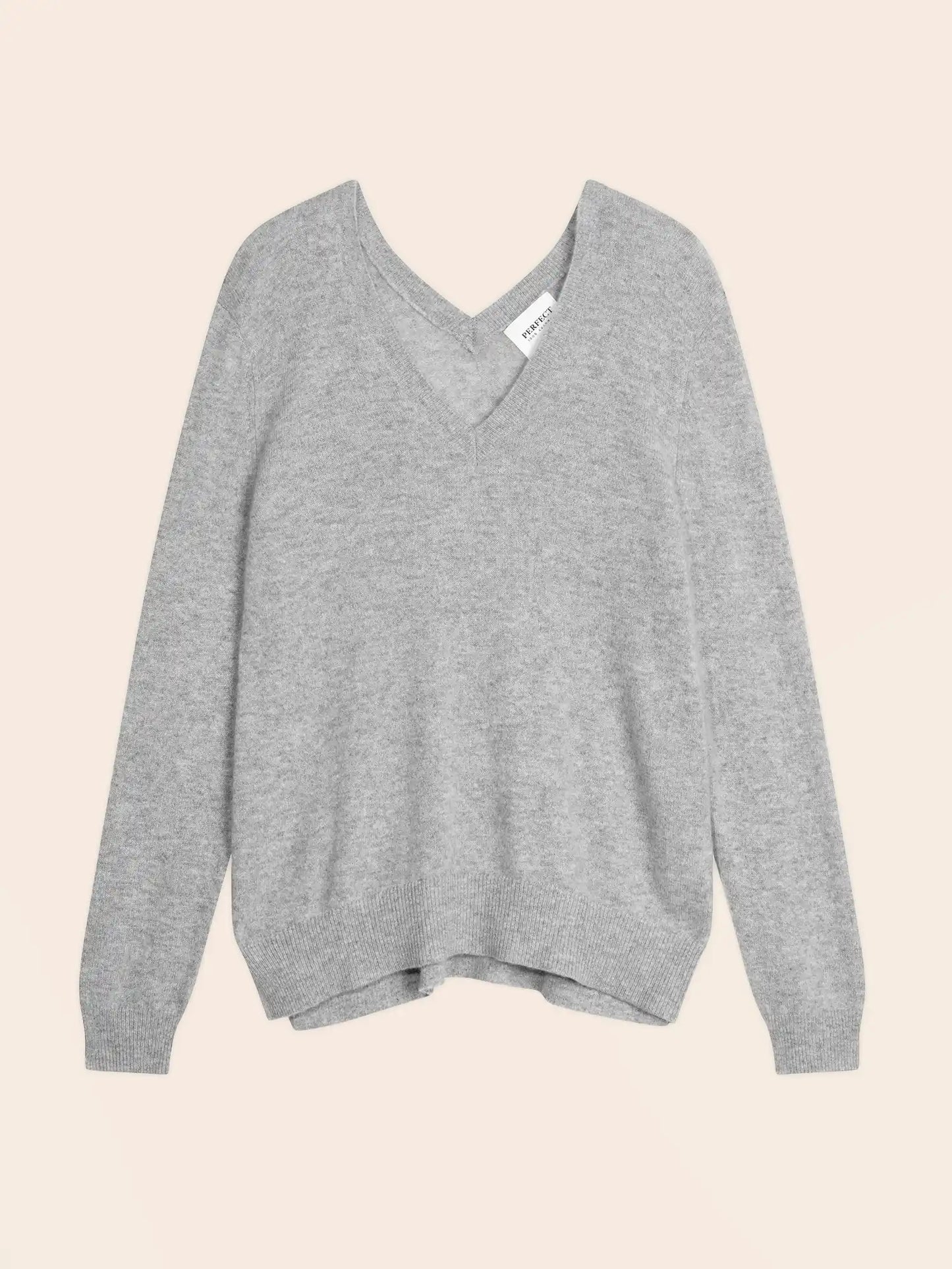LOVA sweater v-neck devant and dos heather cloud