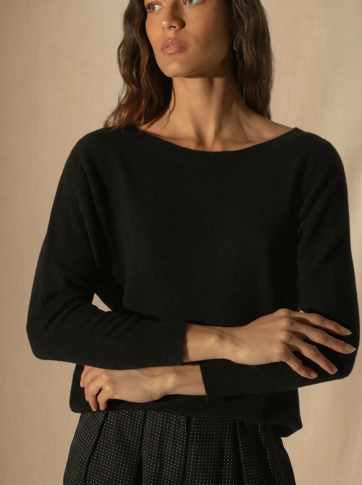 MOLLY pullover chauve souris schwarz