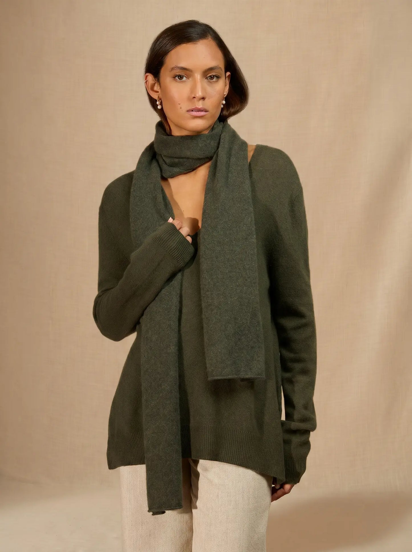 KELLY scarf heather khaki