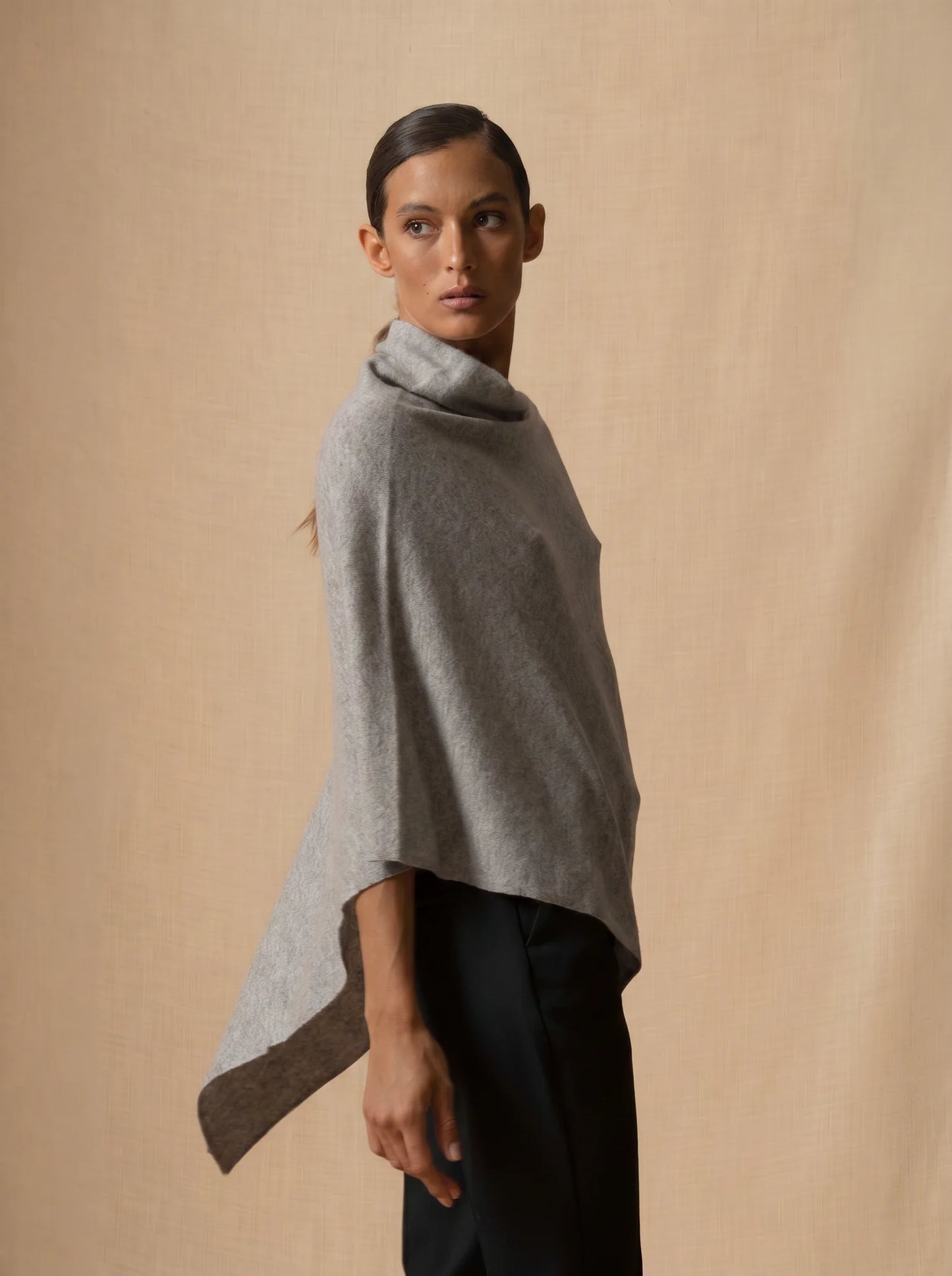 TAMARA poncho heather cloud