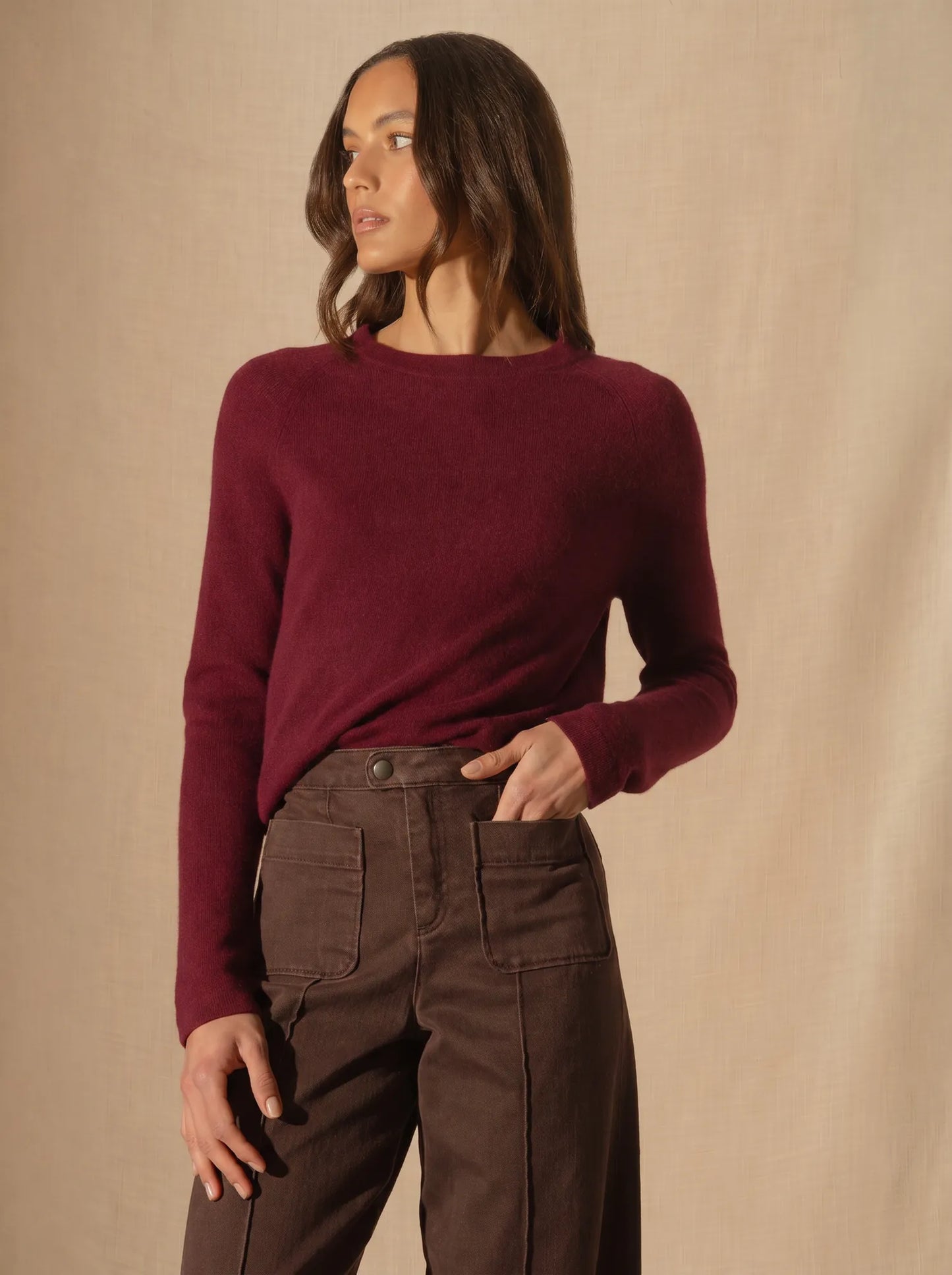 WHITNEY sweater crew neck burgundy