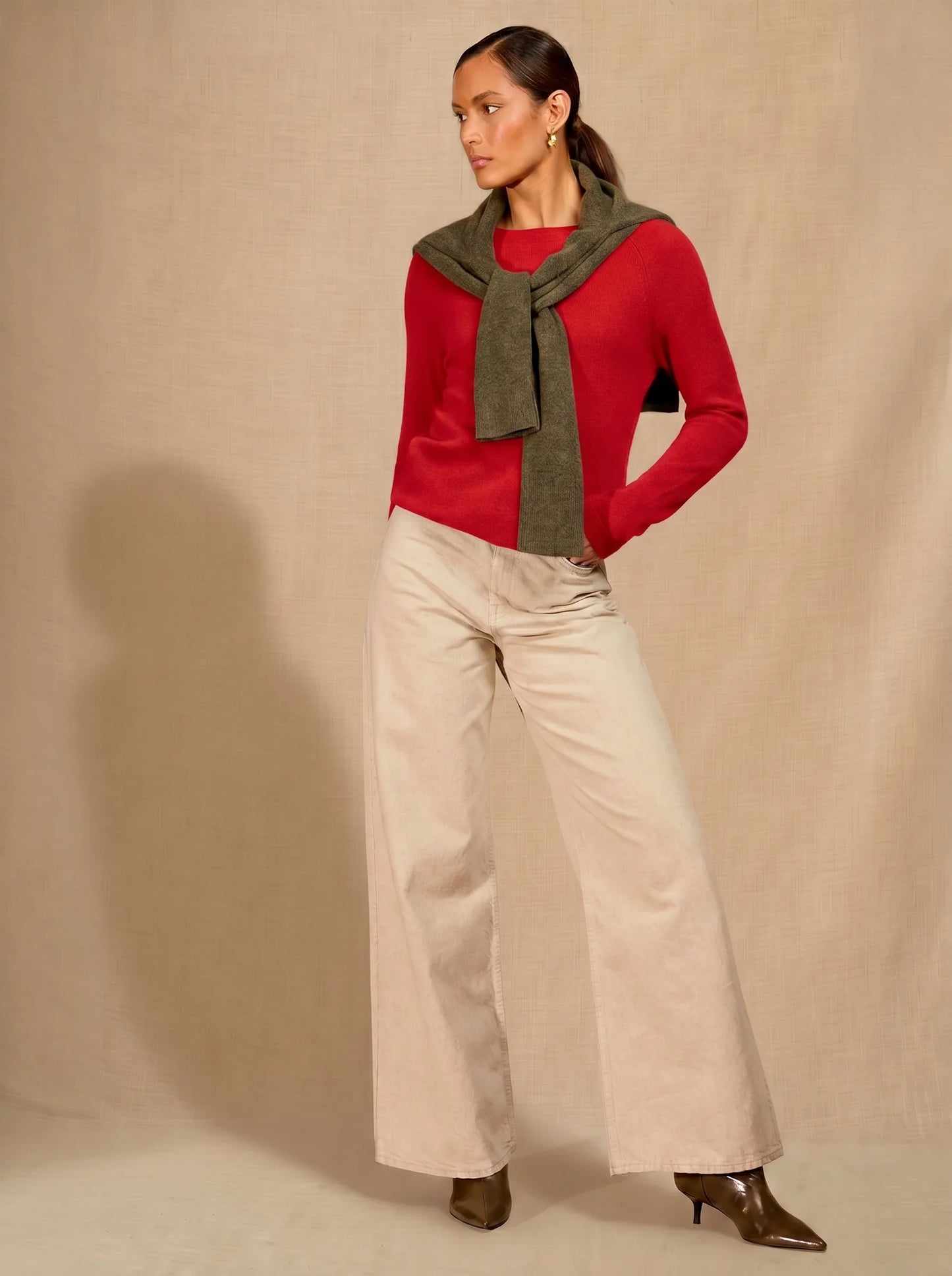 WHITNEY sweater crew neck red