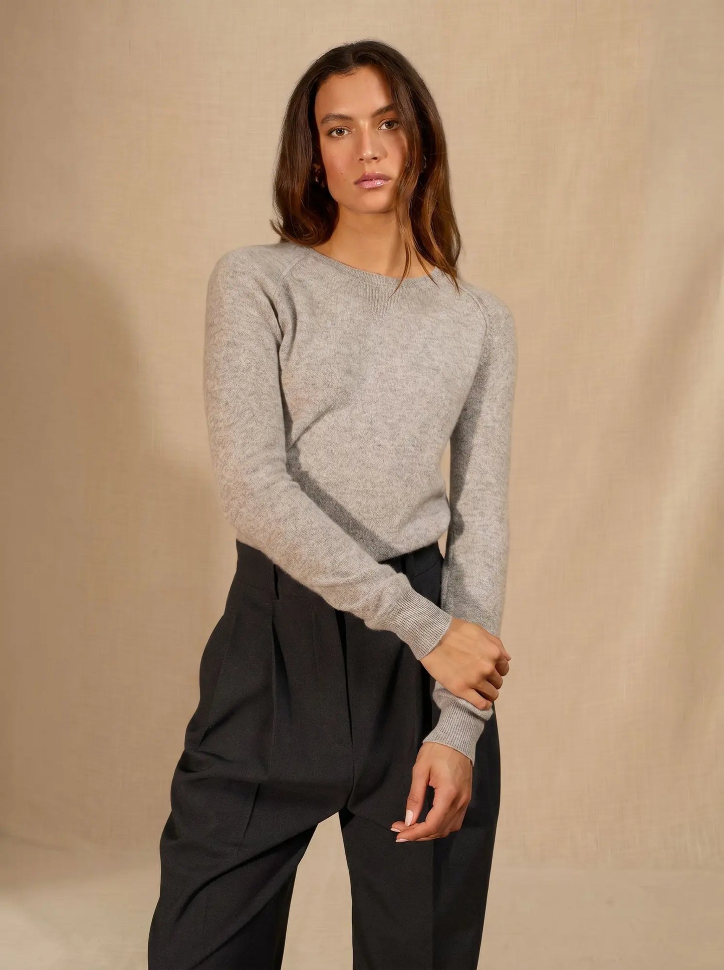 WILMA sweater crew neck heather cloud