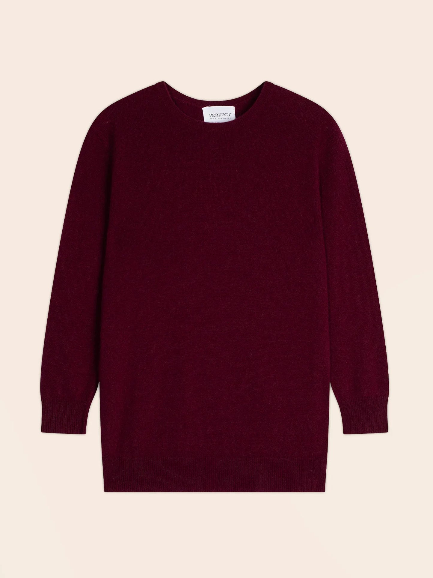 VANESSA pullover rundhalsausschnitt geknöpft hinten bordeaux