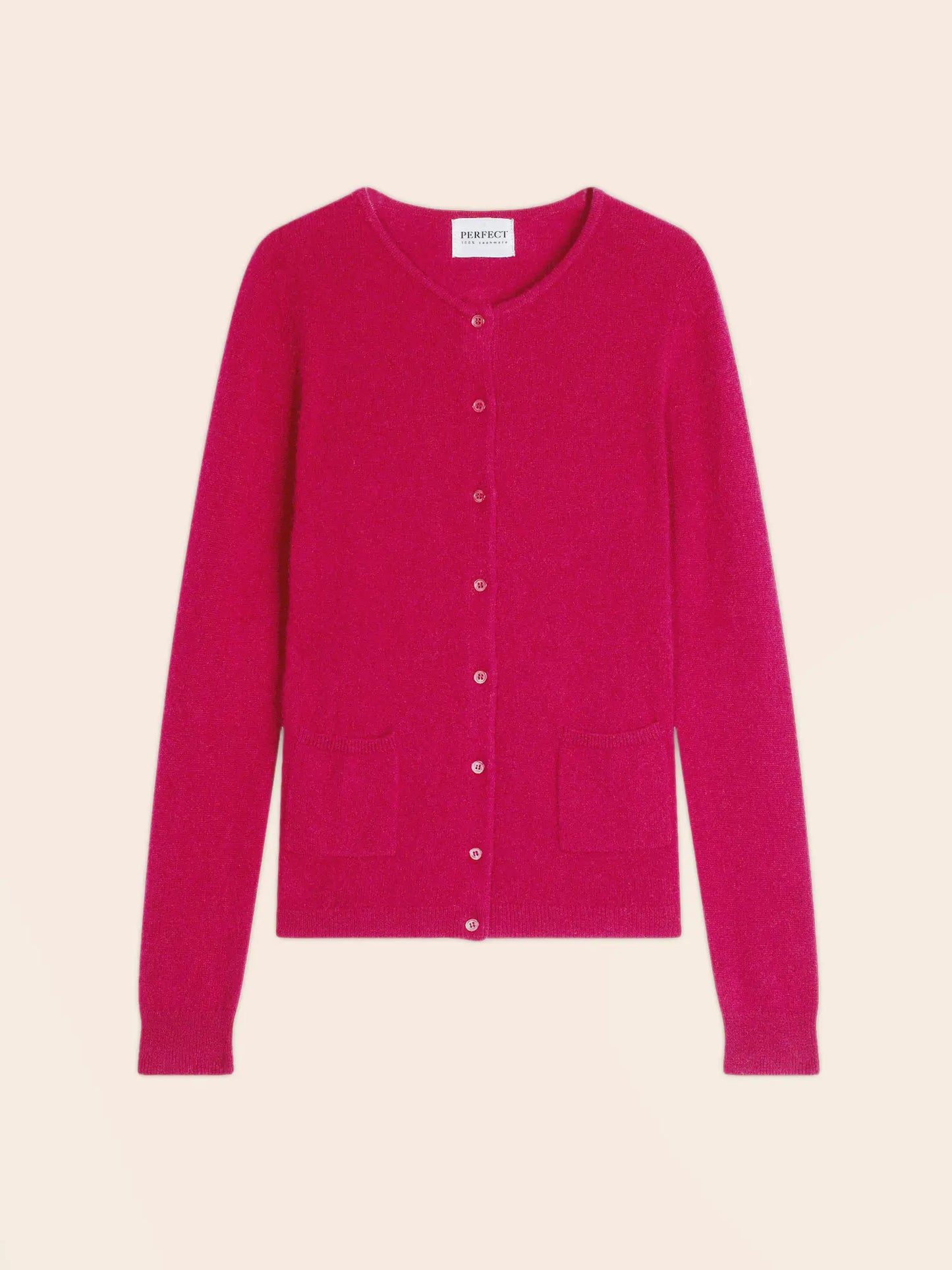 AMY cardigan crew neck fuchsia