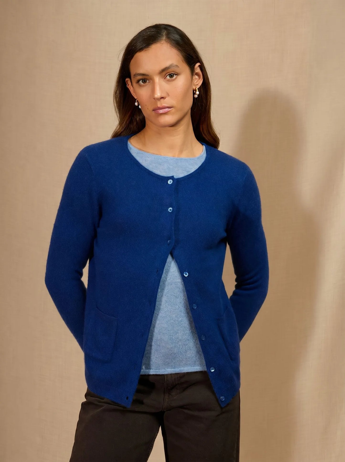 AMY cardigan crew neck ultramarine