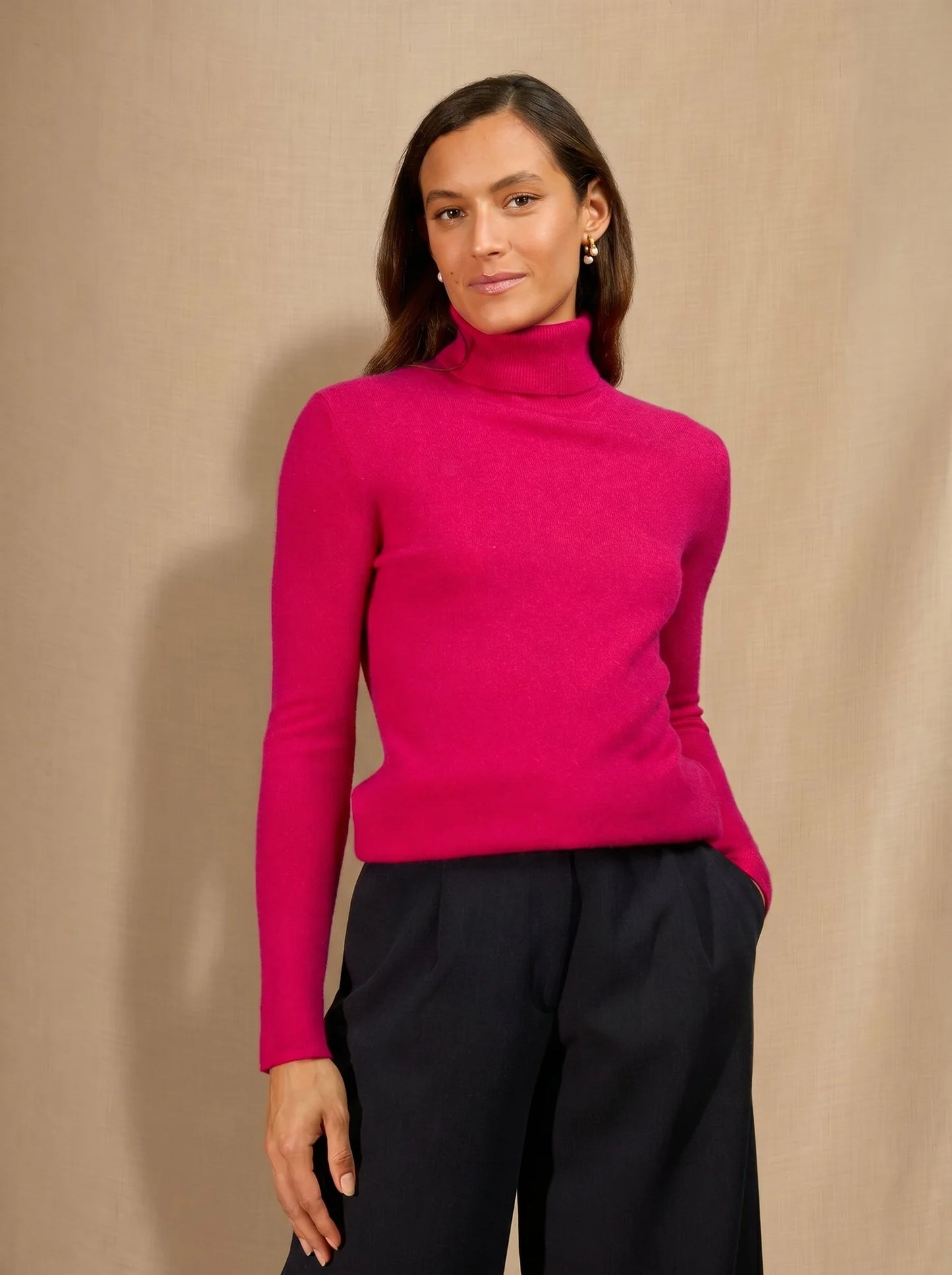ASHLEY sweater turtleneck fuchsia