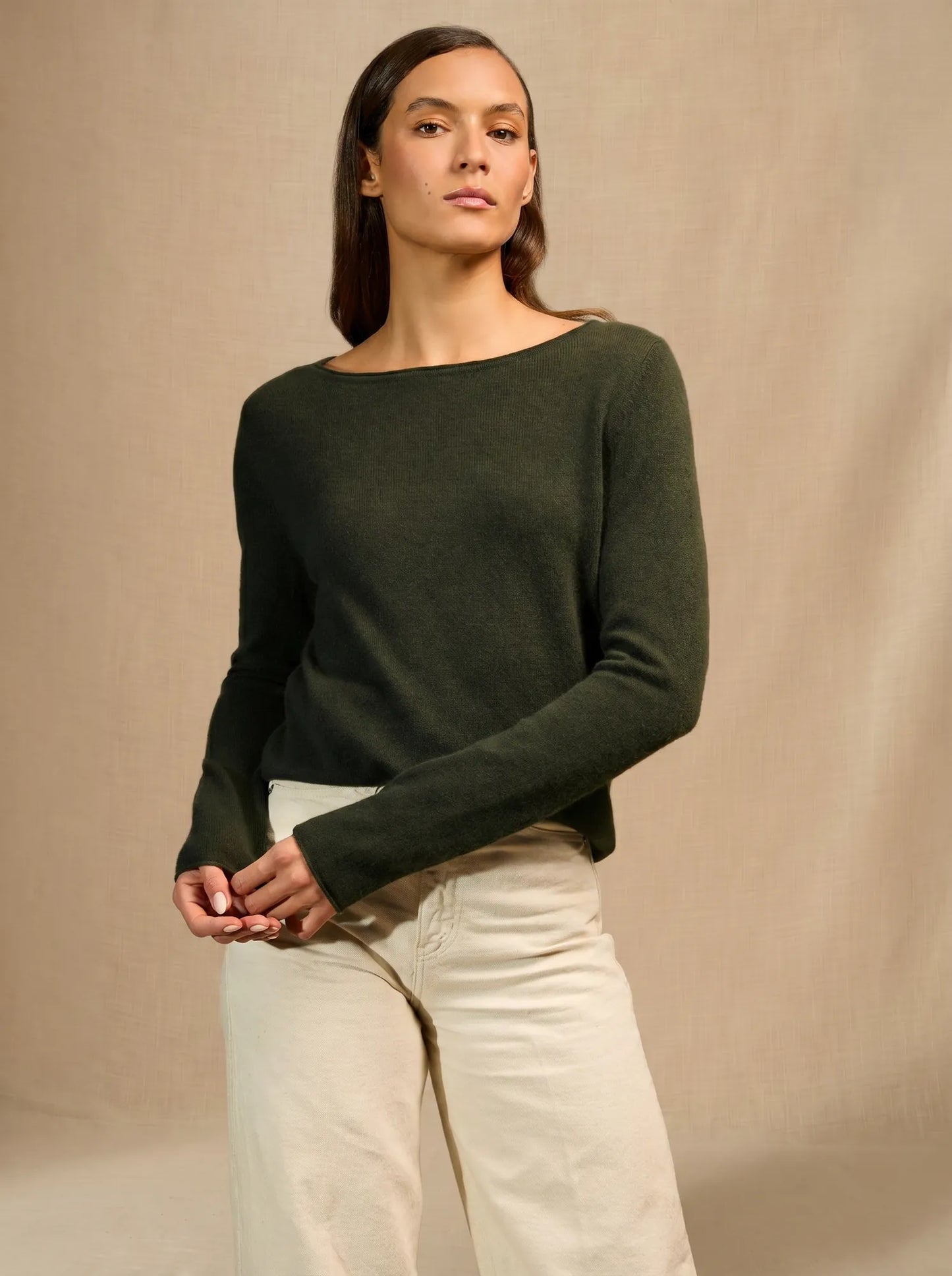 MEGAN pullover u-boot-ausschnitt khaki