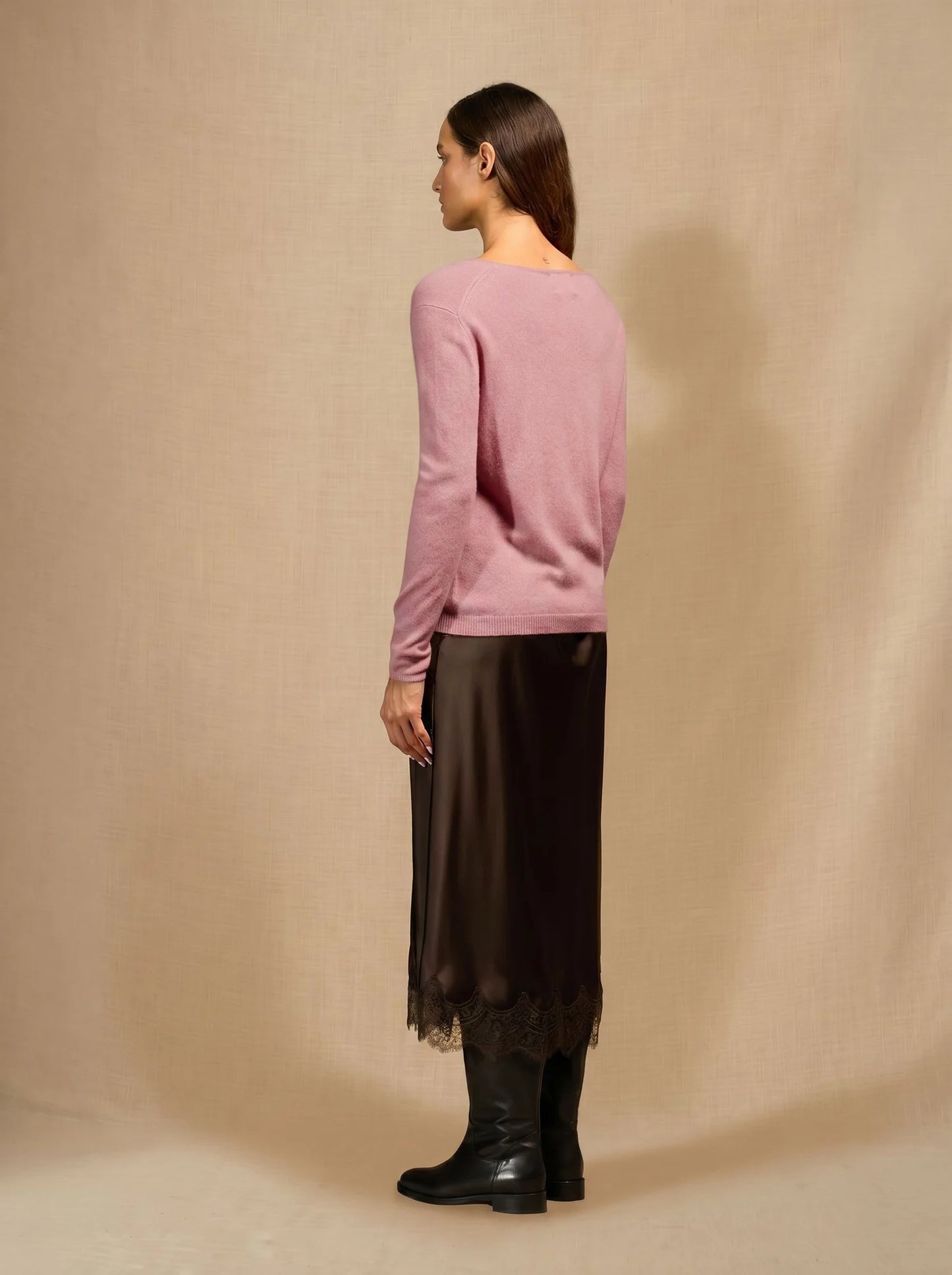 LINDSAY sweater crew neck rosewood