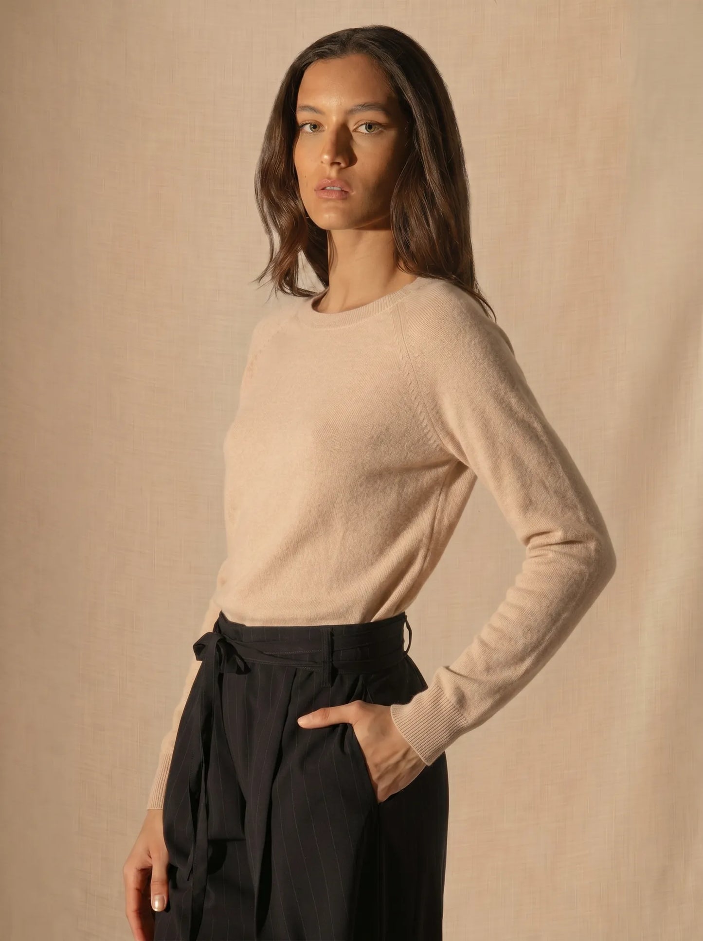 LESLIE sweater boat neck goutte dos sand