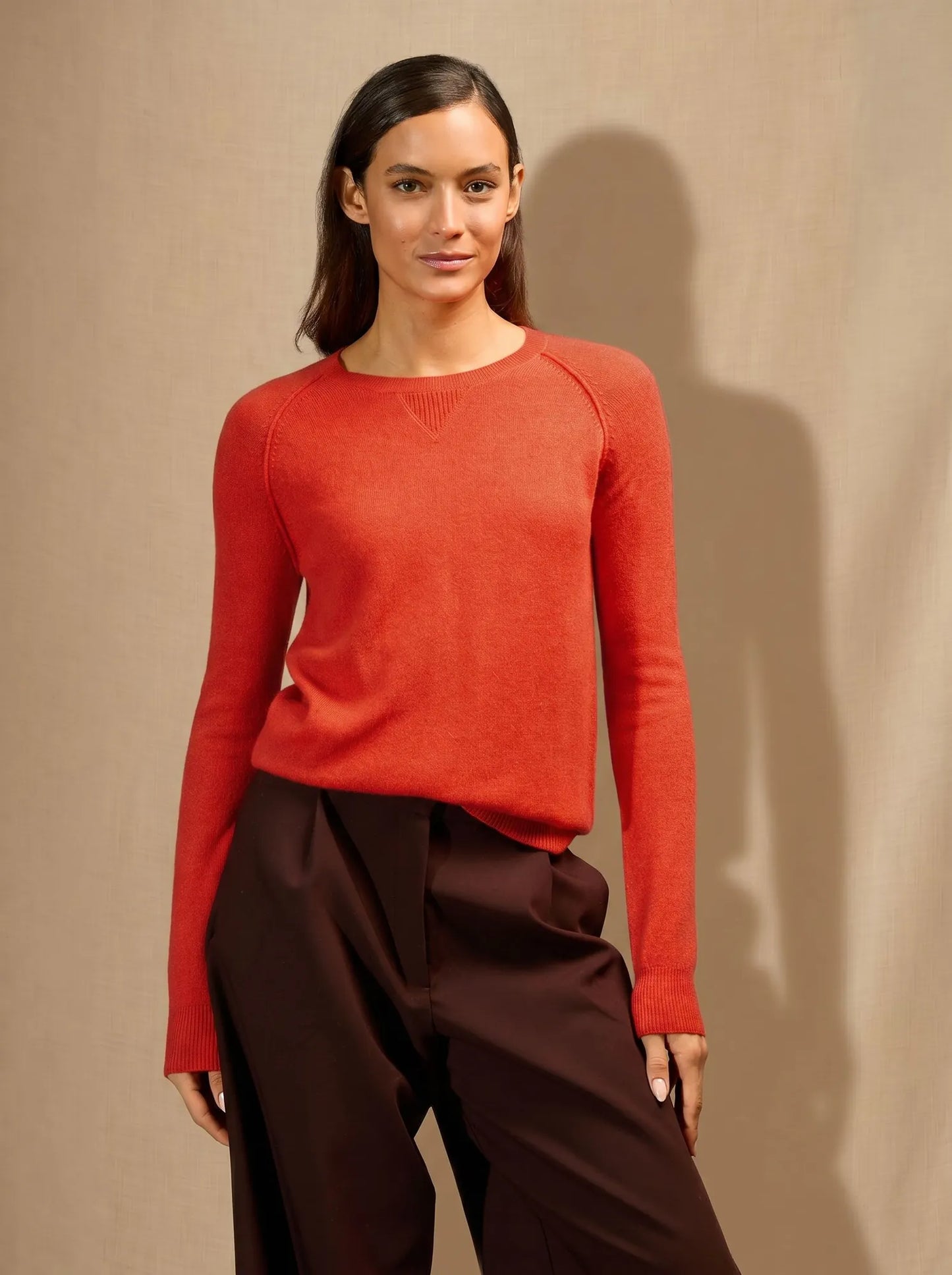 WILMA pullover rundhalsausschnitt orange