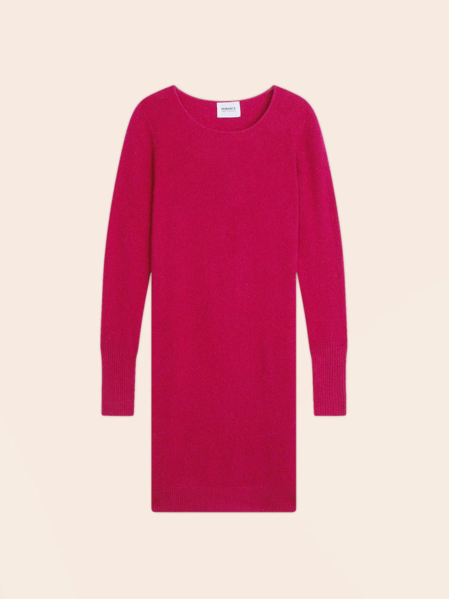 MOLLI kleid rundhalsausschnitt fuchsia