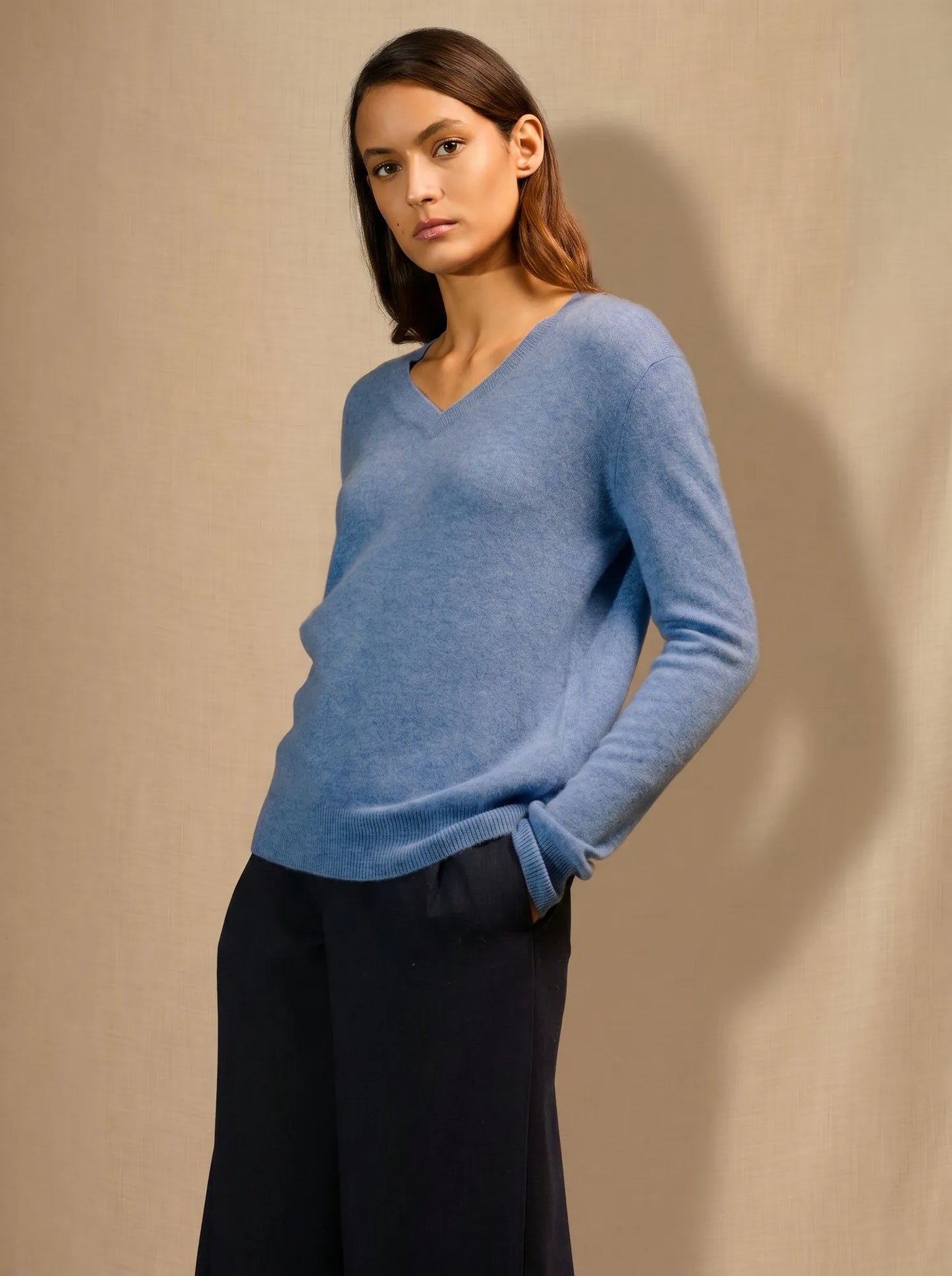 KALIE sweater v-neck sky
