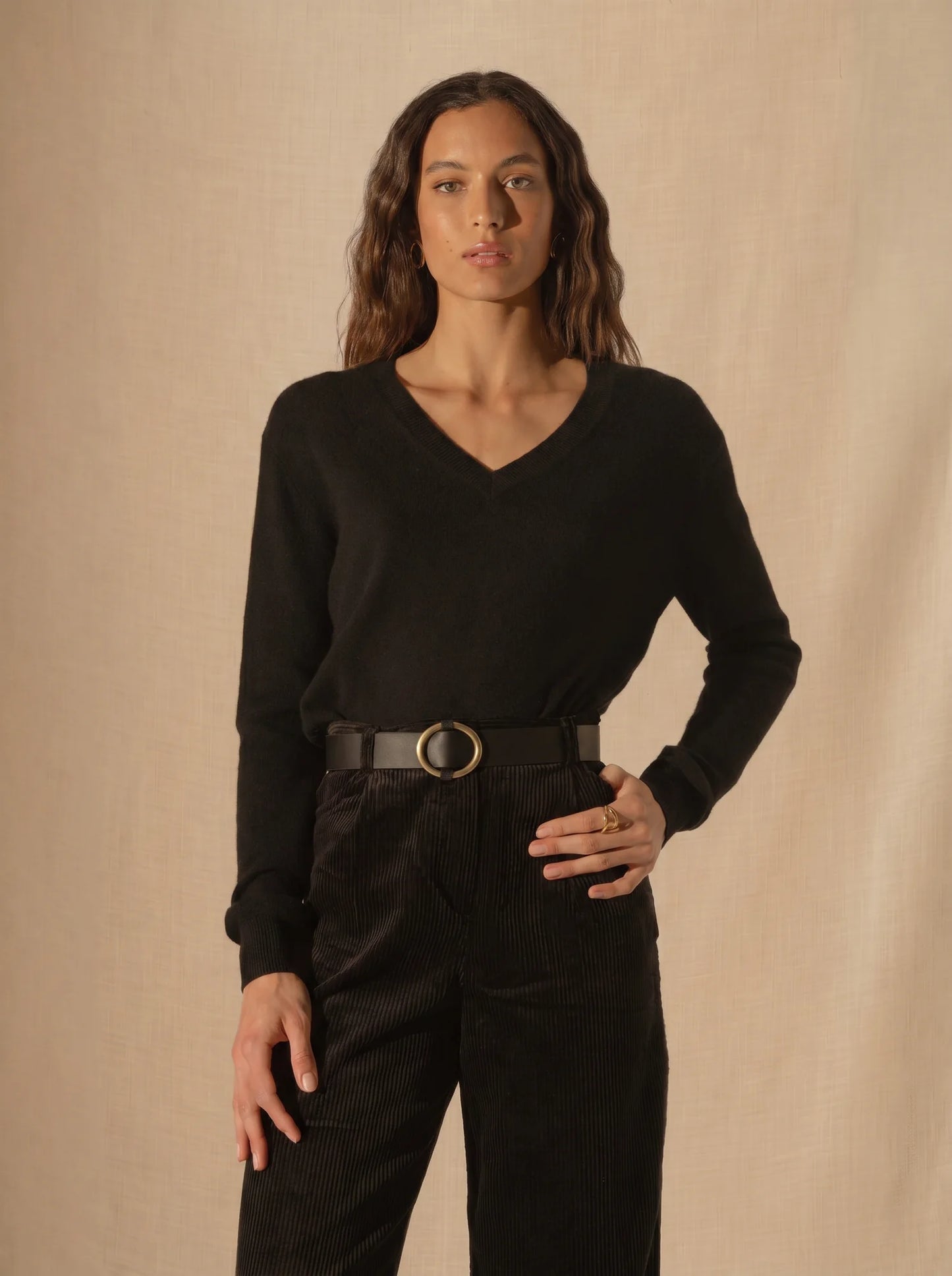 KALIE sweater v-neck black