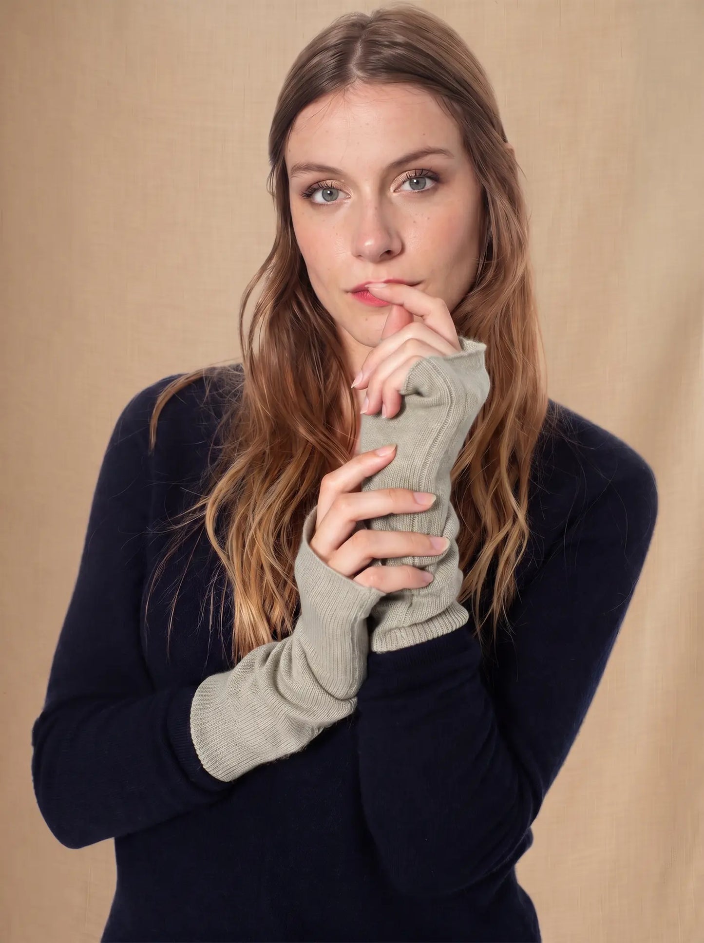JESSE fingerless gloves army green