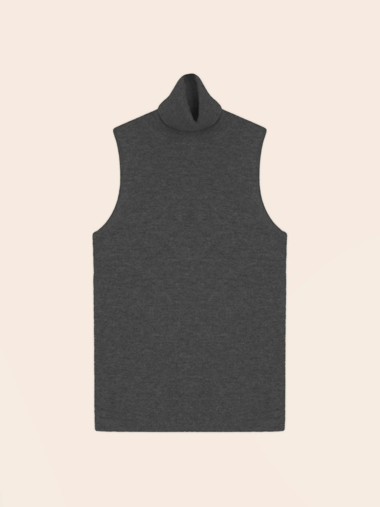 MARY sweater turtleneck sleeveless heather charcoal