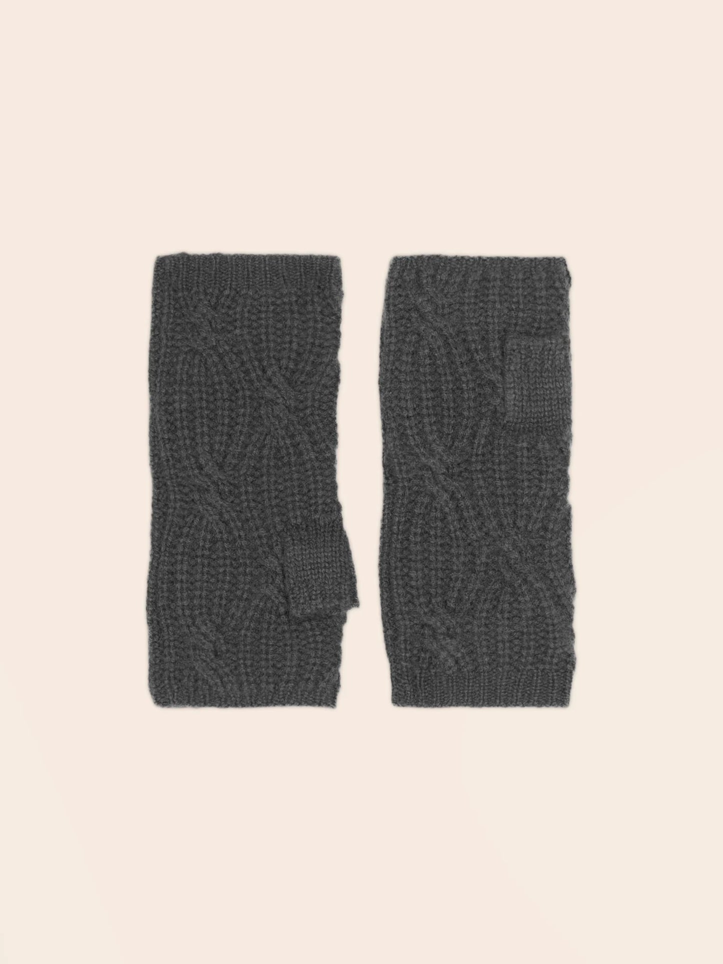 JELO fingerless gloves 6 ply heather charcoal