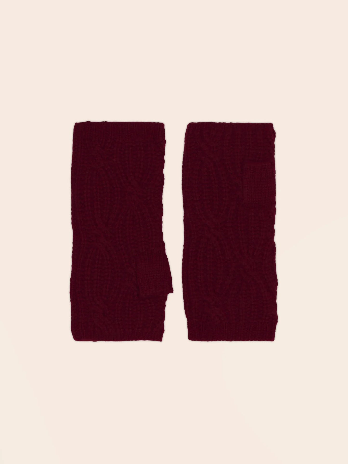 JELO fingerless gloves 6 ply burgundy