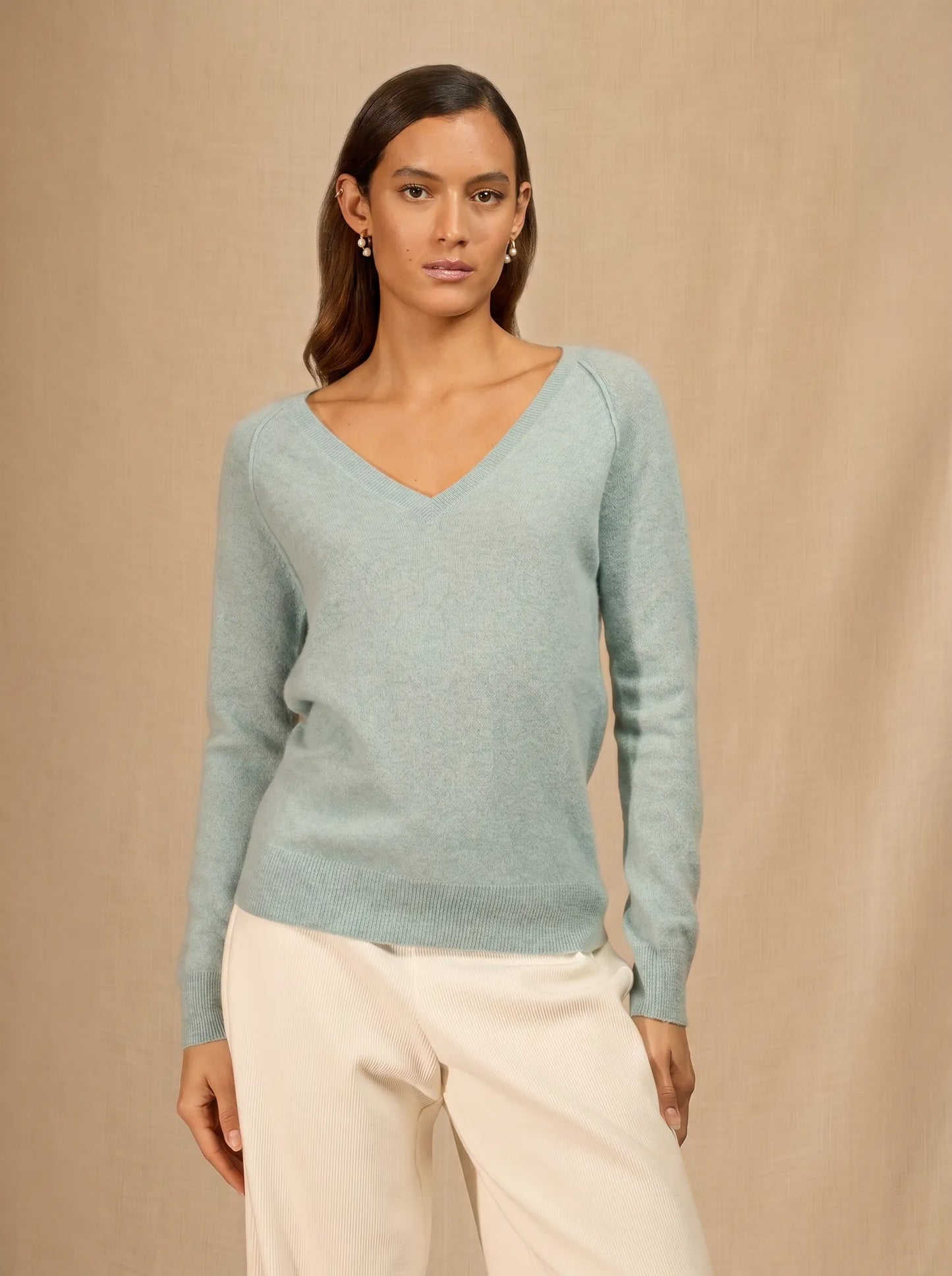 PENELOPE sweater v-neck heather aqua