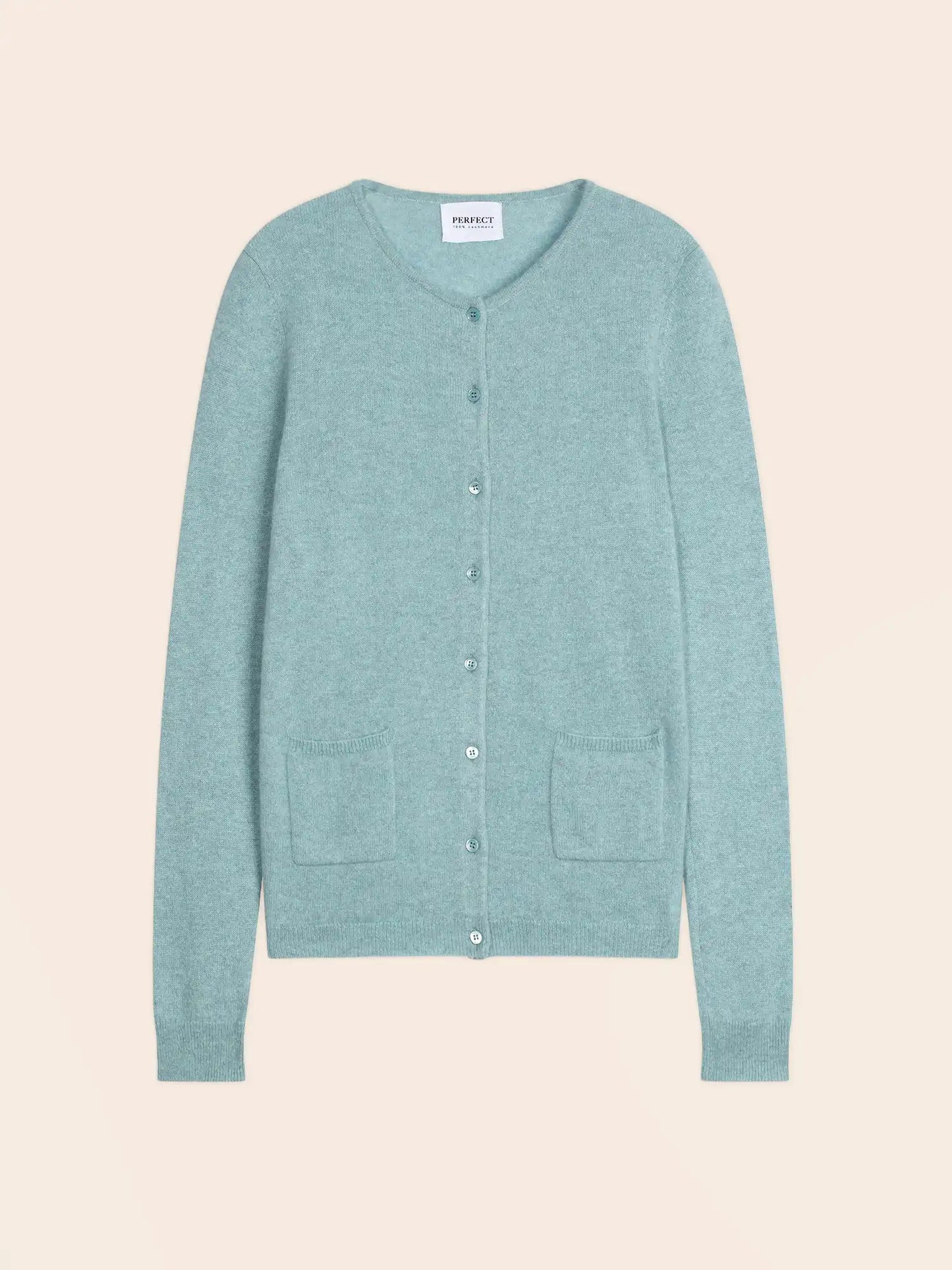 AMY cardigan crew neck heather aqua