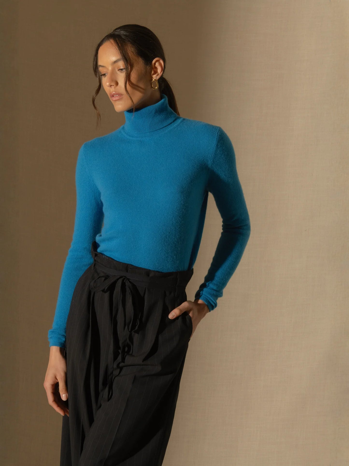 ASHLEY sweater turtleneck azure