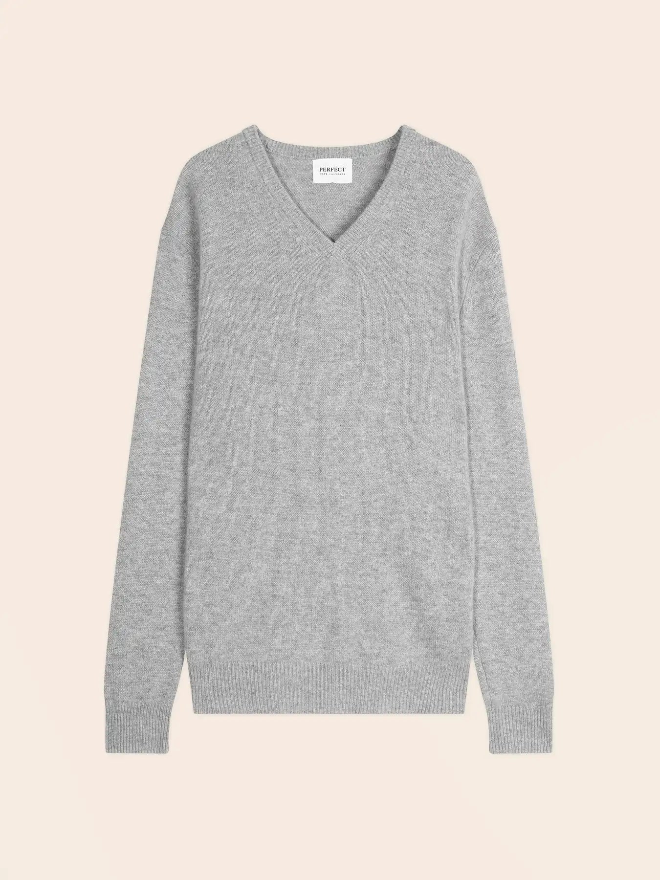 ENZO sweater v-neck 4 ply heather cloud