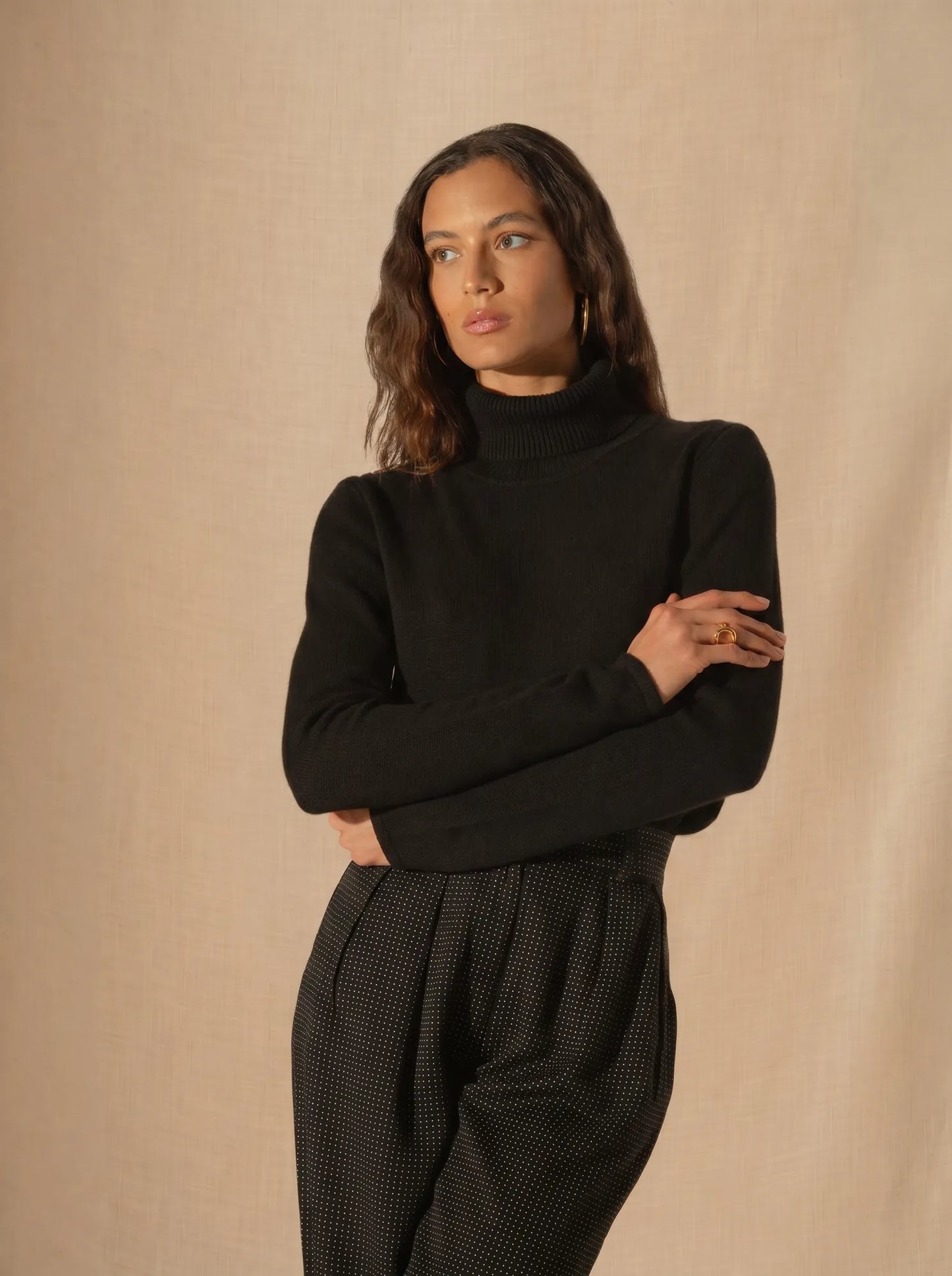 WILLOW sweater turtleneck 4 ply black