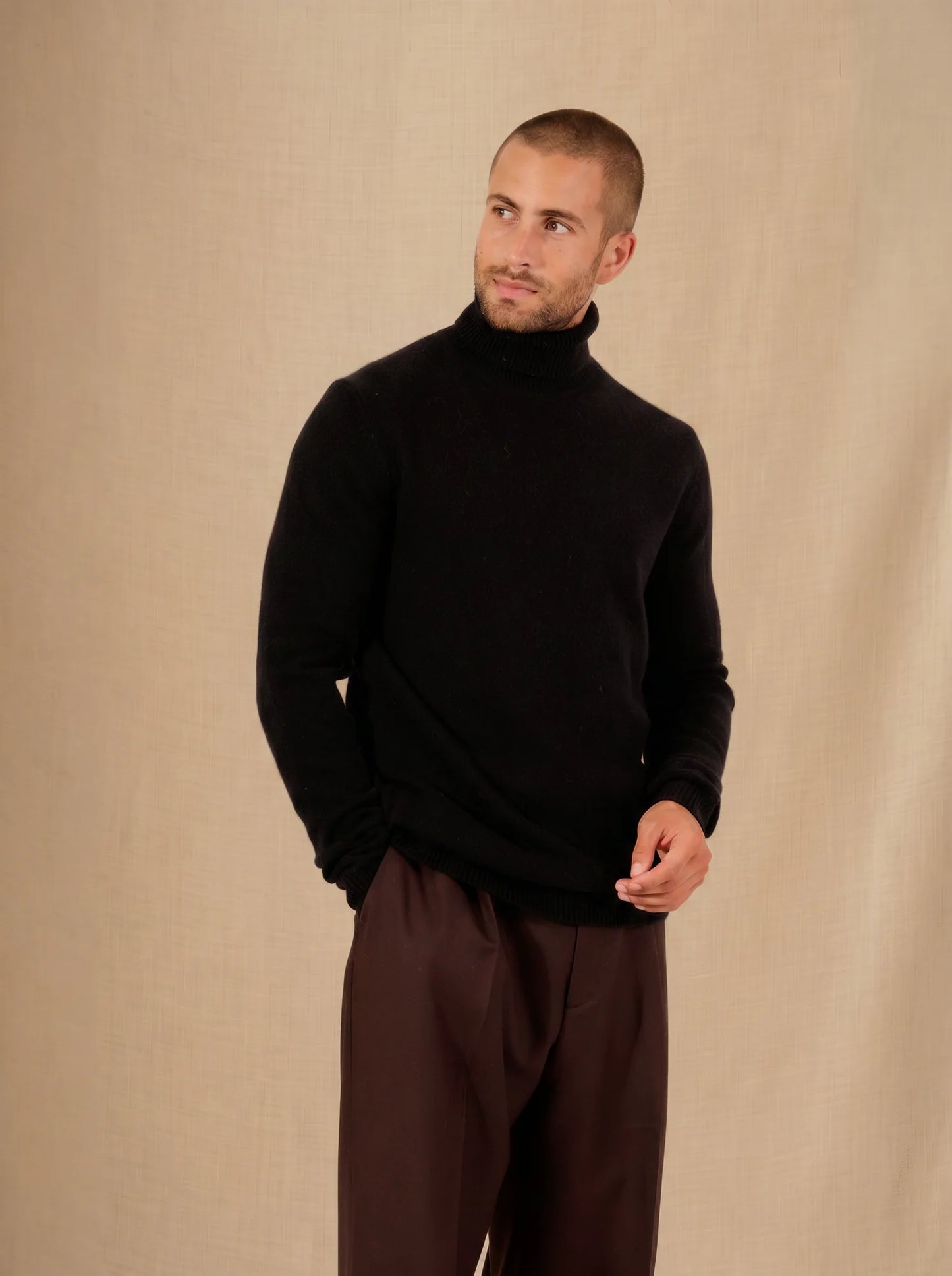 MARIUS pullover rollkragen 4-fädig schwarz