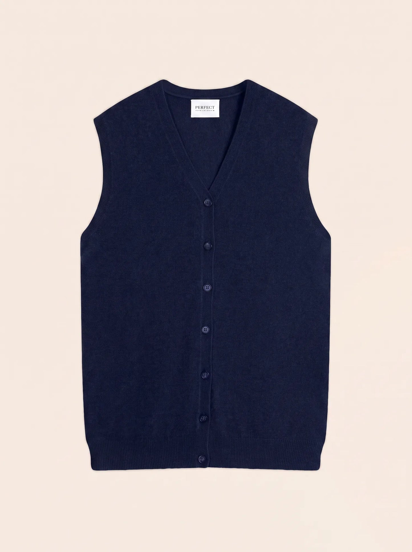 ARTHUR strickjacke v-ausschnitt ärmellos marineblau