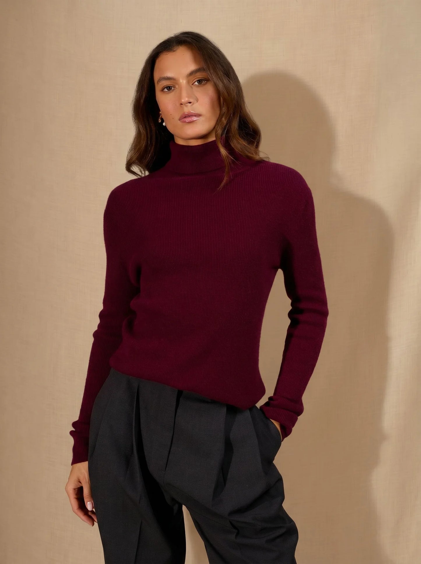 ELLY sweater turtleneck burgundy