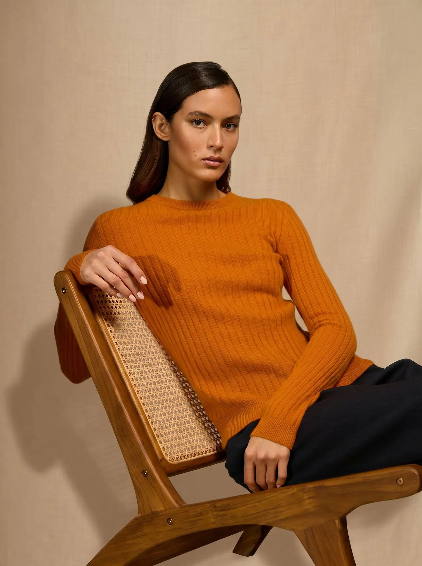 KYLIE sweater crew neck ochre