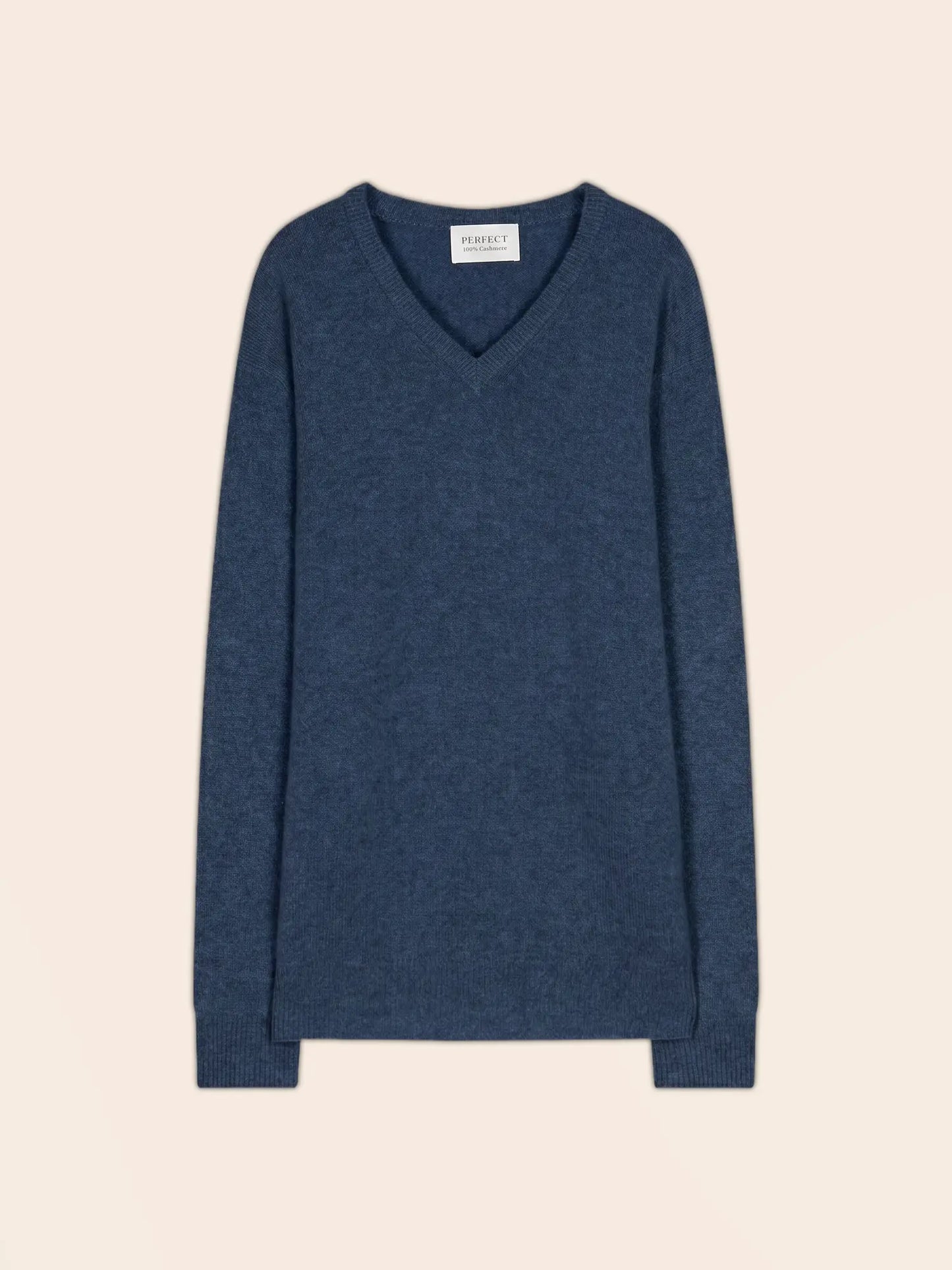 ENZO sweater v-neck 4 ply heather ocean