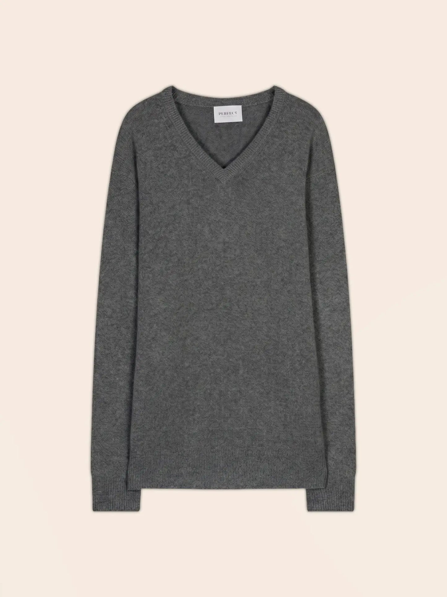 ENZO sweater v-neck 4 ply heather charcoal