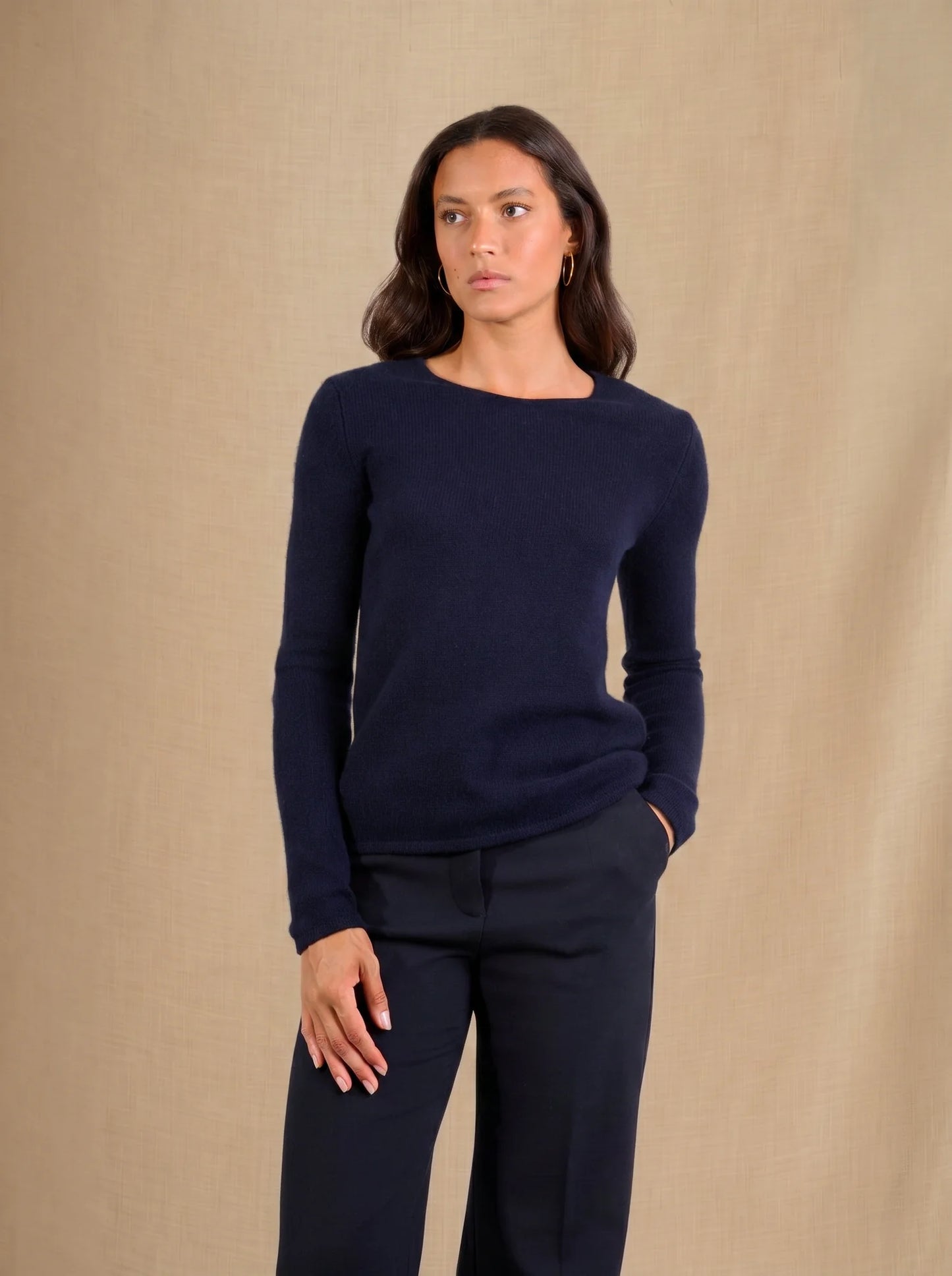 MARYA pullover rundhalsausschnitt 4-fädig marineblau