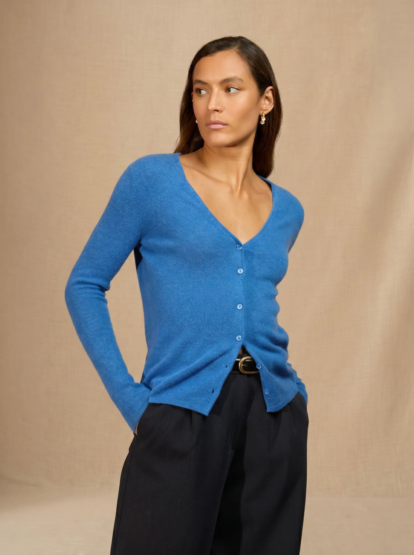 PAIGE cardigan v-neck electric blue