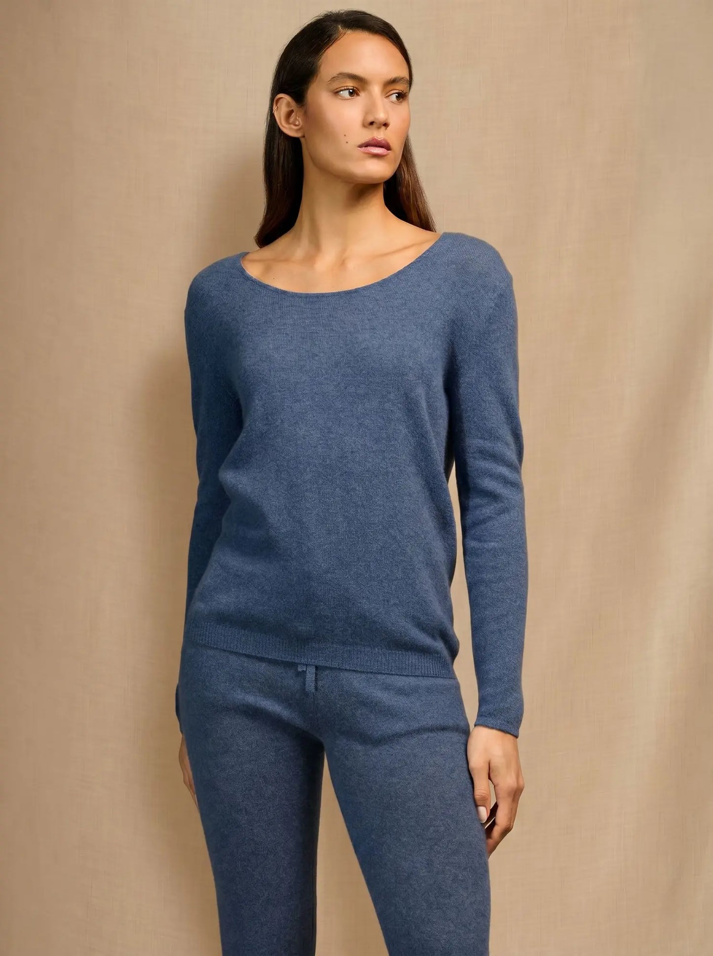 LINDSAY pullover rundhalsausschnitt blau denim