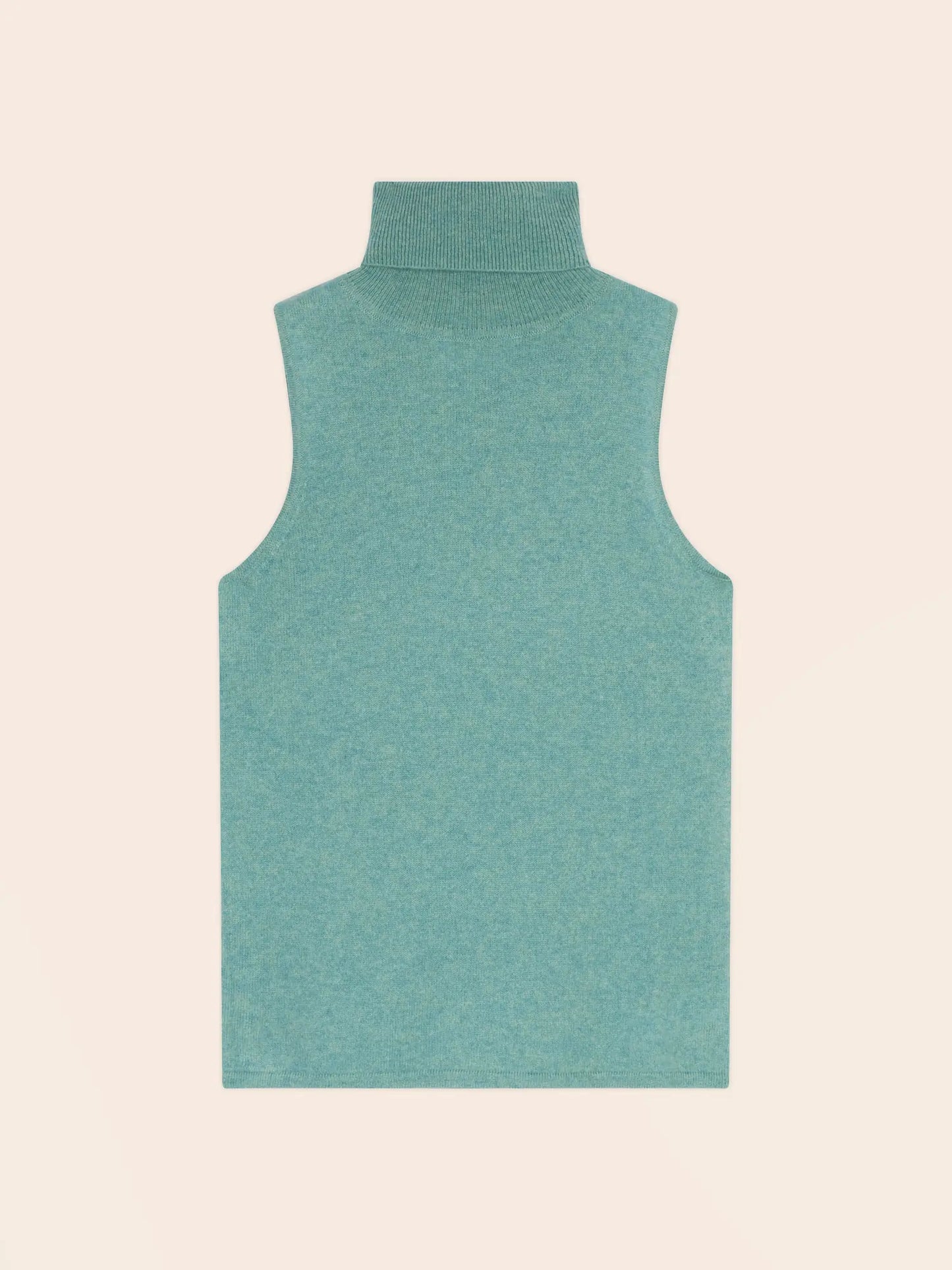 MARY sweater turtleneck sleeveless heather green