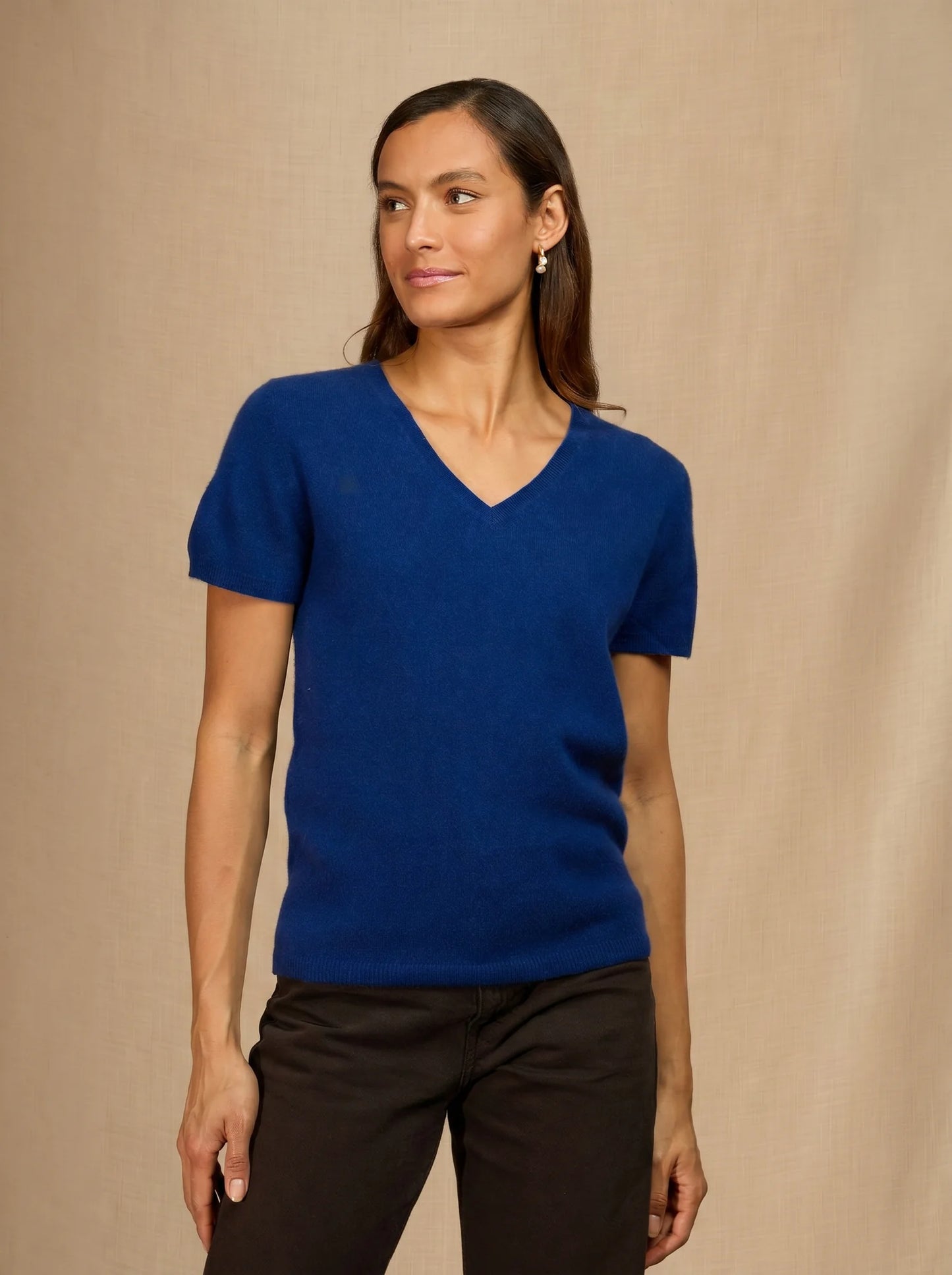 EFIMIA t-shirt v-ausschnitt ultramarin