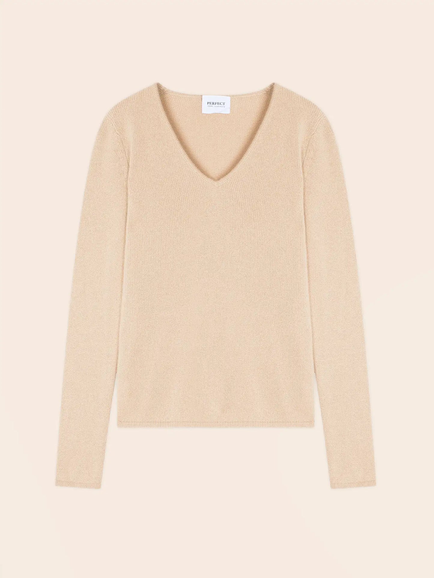 GABY sweater v-neck 4 ply sand