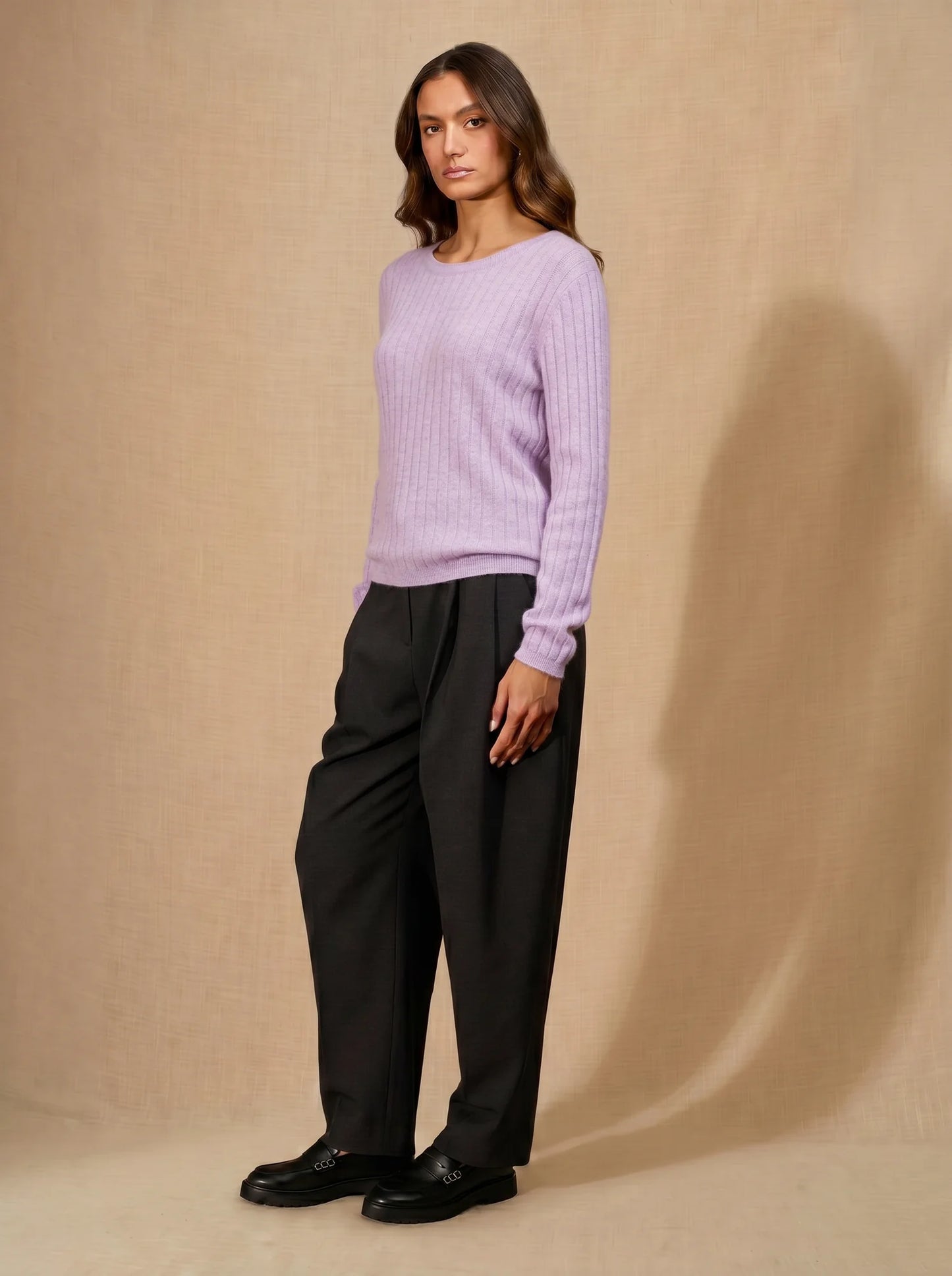 LINDSAY sweater crew neck heather mauve