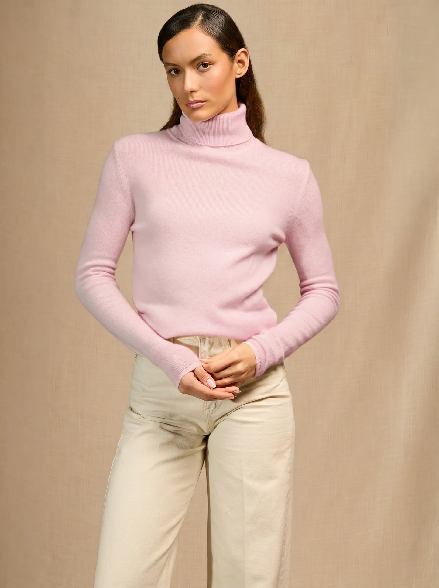 ASHLEY sweater turtleneck powder pink