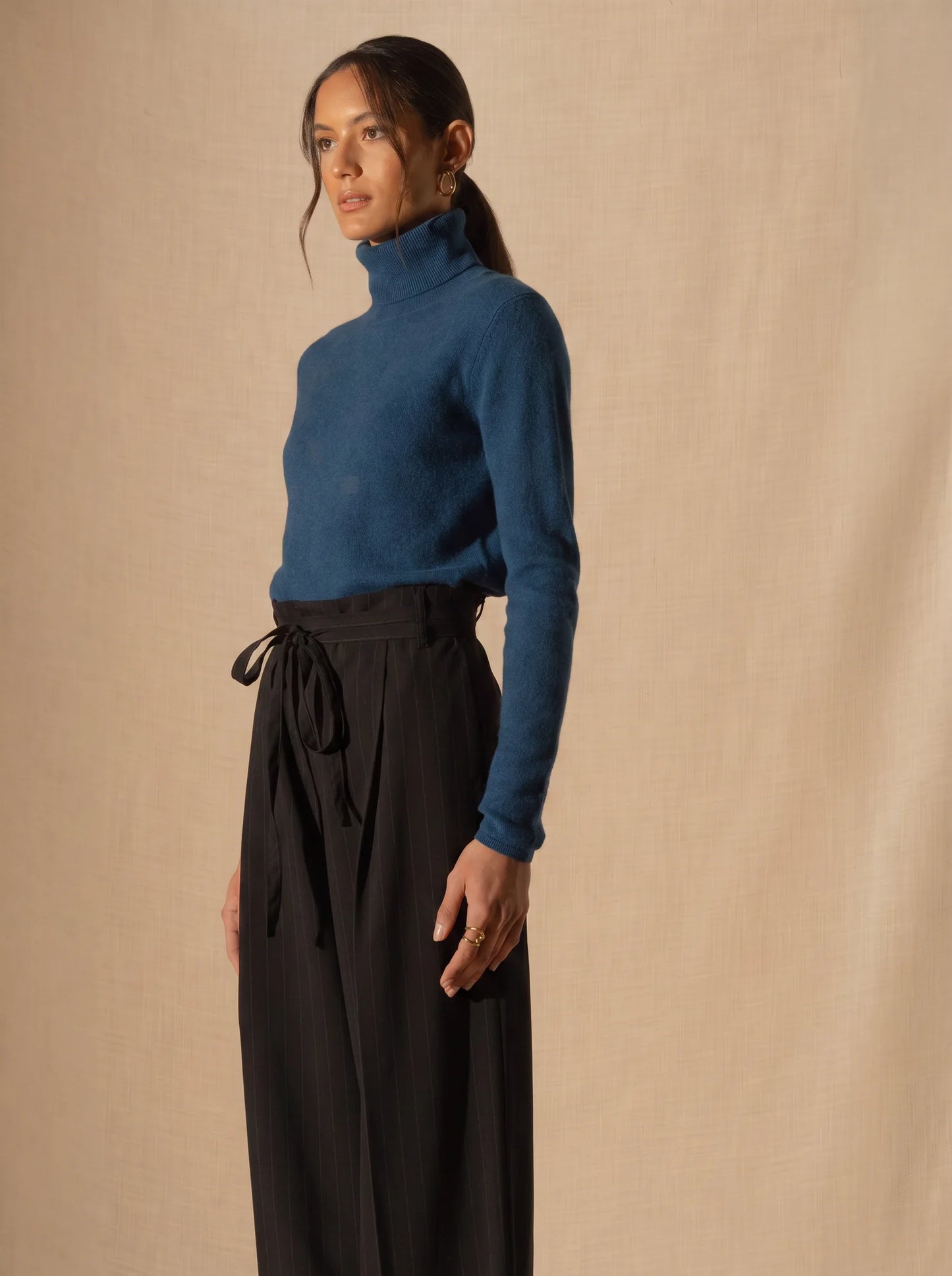 ASHLEY sweater turtleneck heather blue