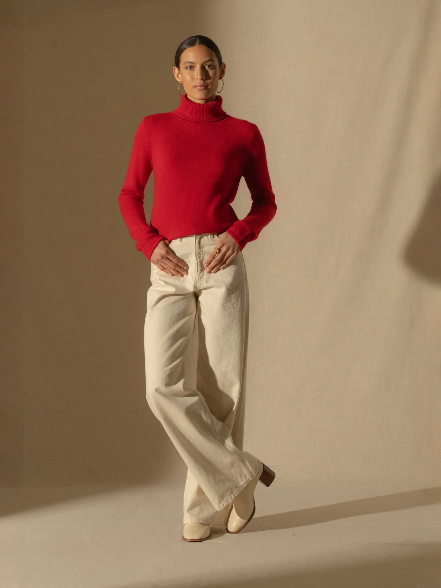 WILLOW sweater turtleneck 4 ply red