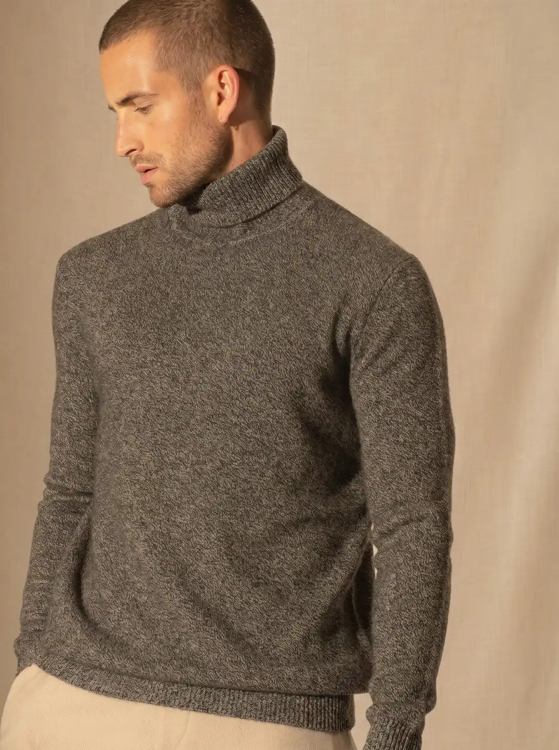MARIUS sweater turtleneck 4 ply black and white