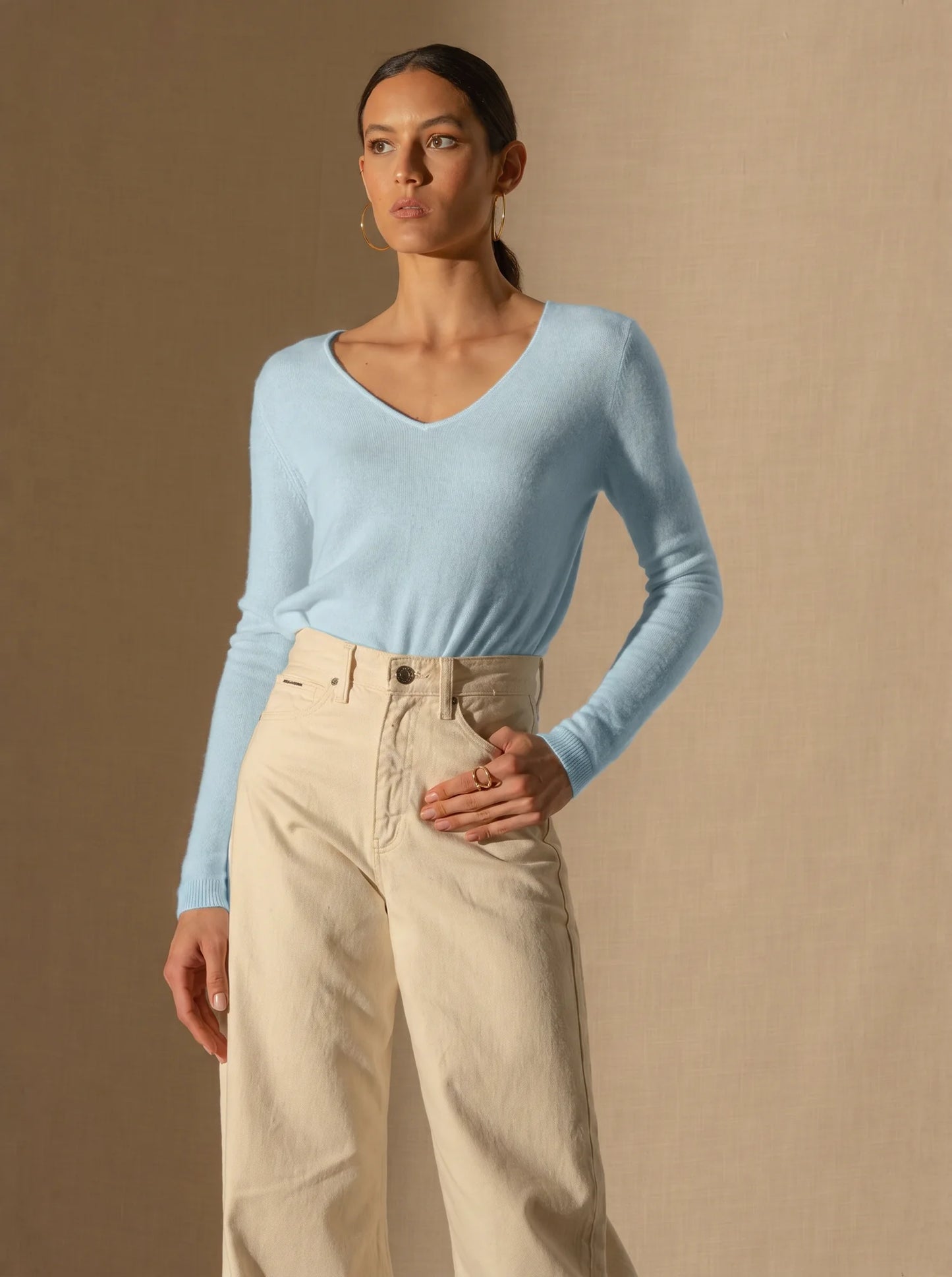 SHANNON sweater v-neck lagoon green