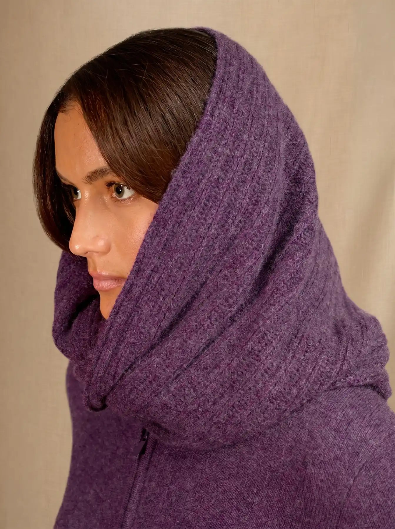 CLODY neck warmer 4 ply heather purple